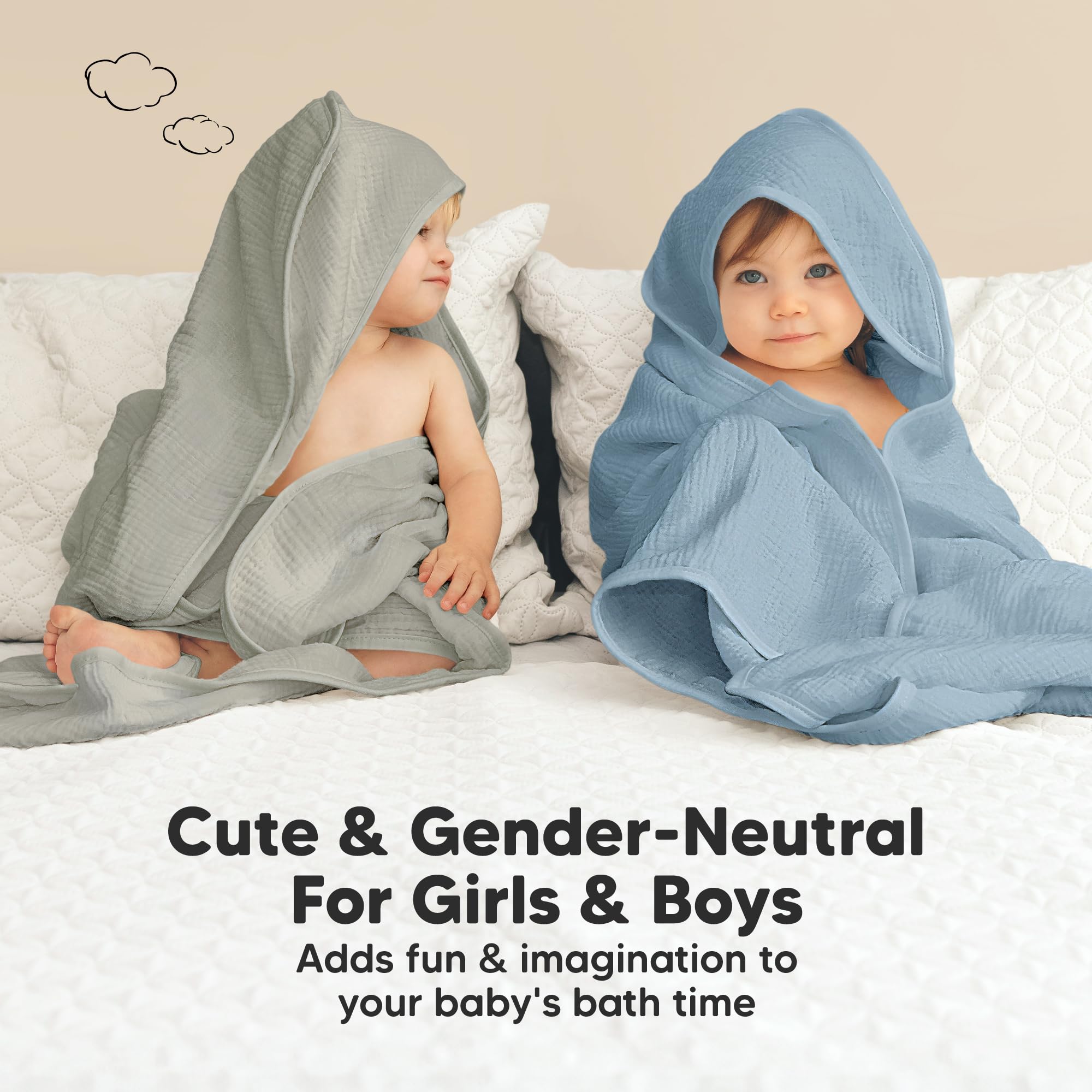 KeaBabies muslin towel dryer-safe for easy post-bath care