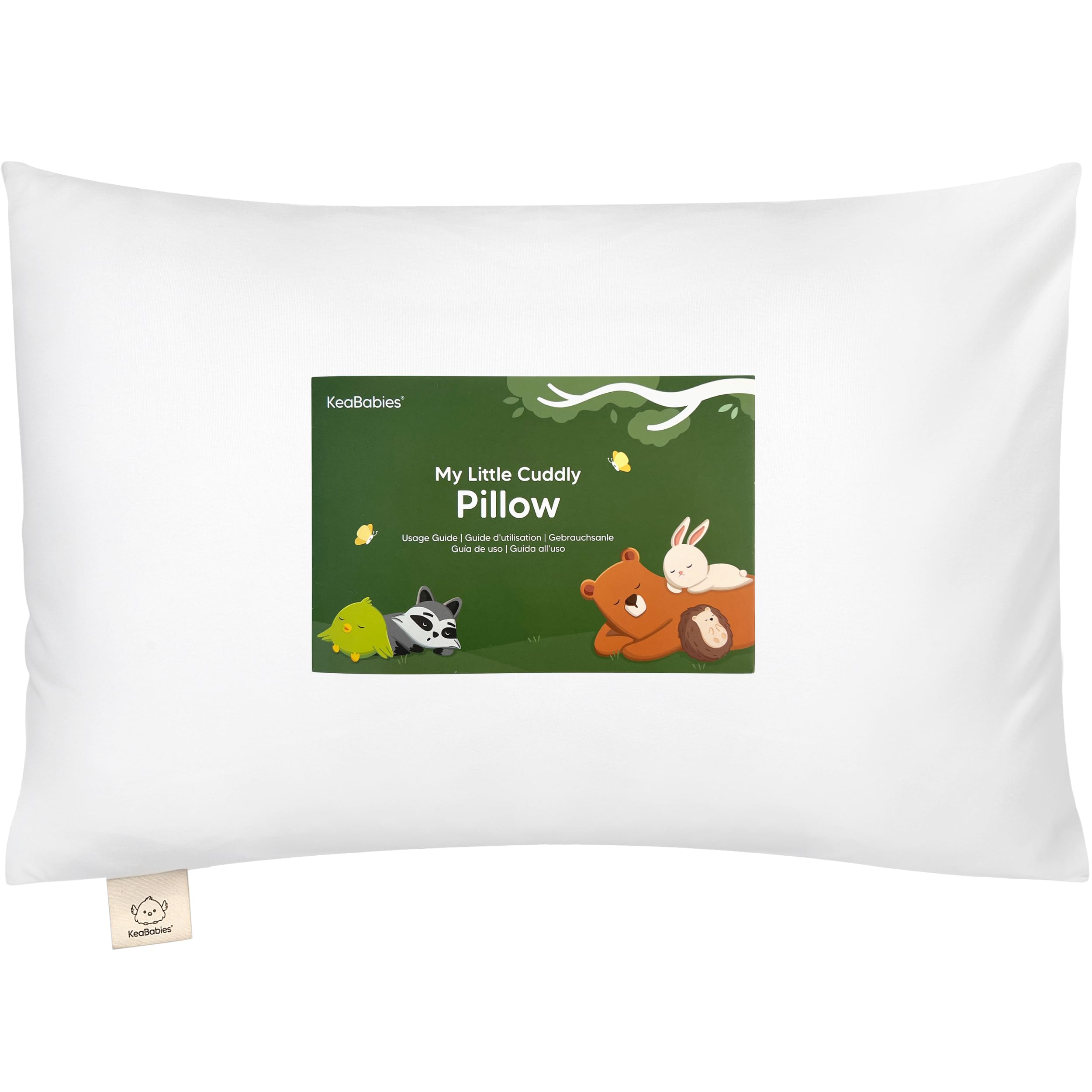 KeaBabies My Little Cuddly Toddler Pillow close-up shows soft bamboo fabric for gentle sleep.