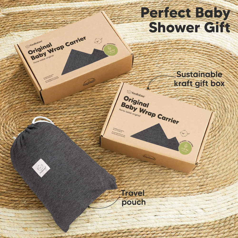 KeaBabies Mystic Gray Baby Wrap enables bonding on the go with hands-free convenience.