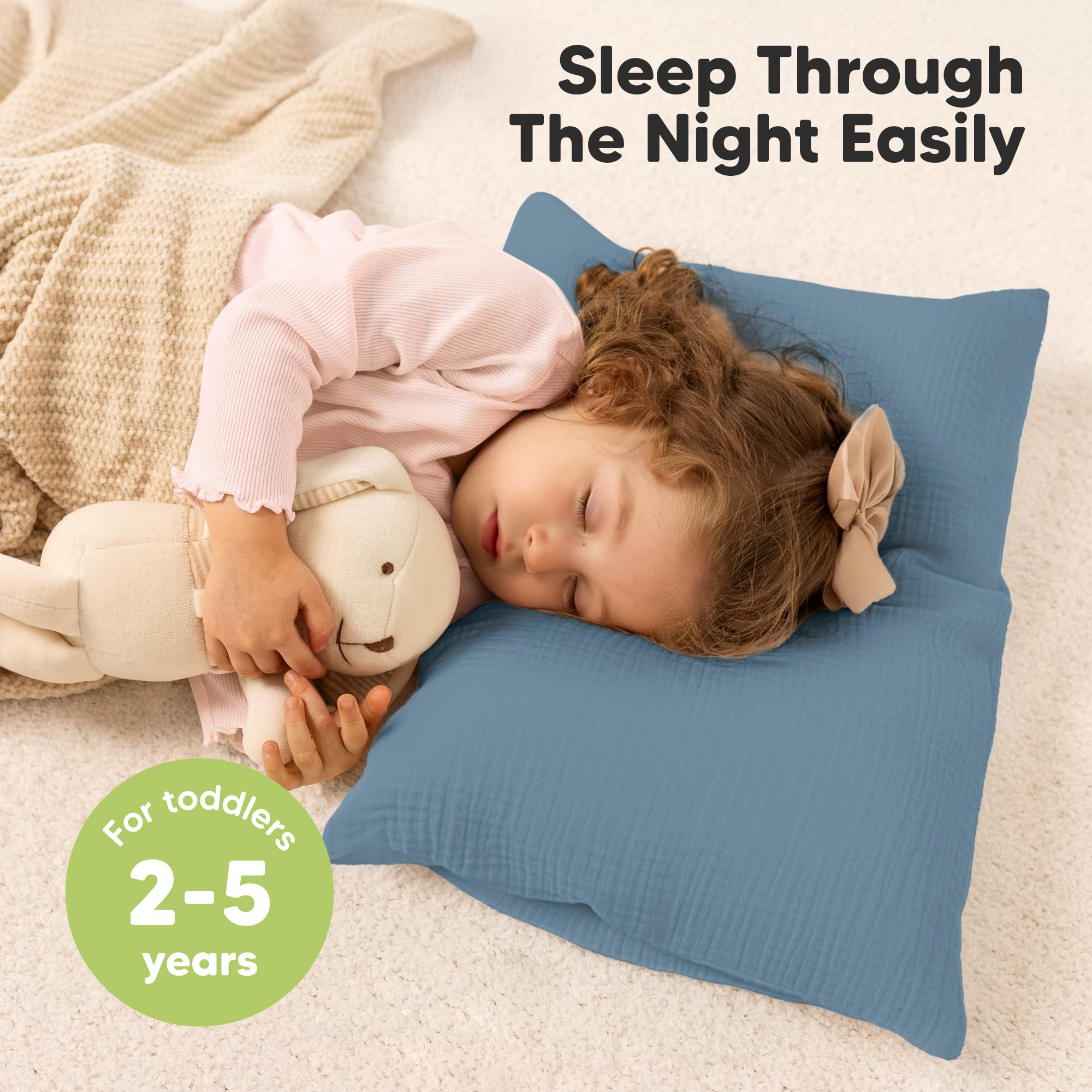 KeaBabies pillowcase features a name tag for easy IDs.