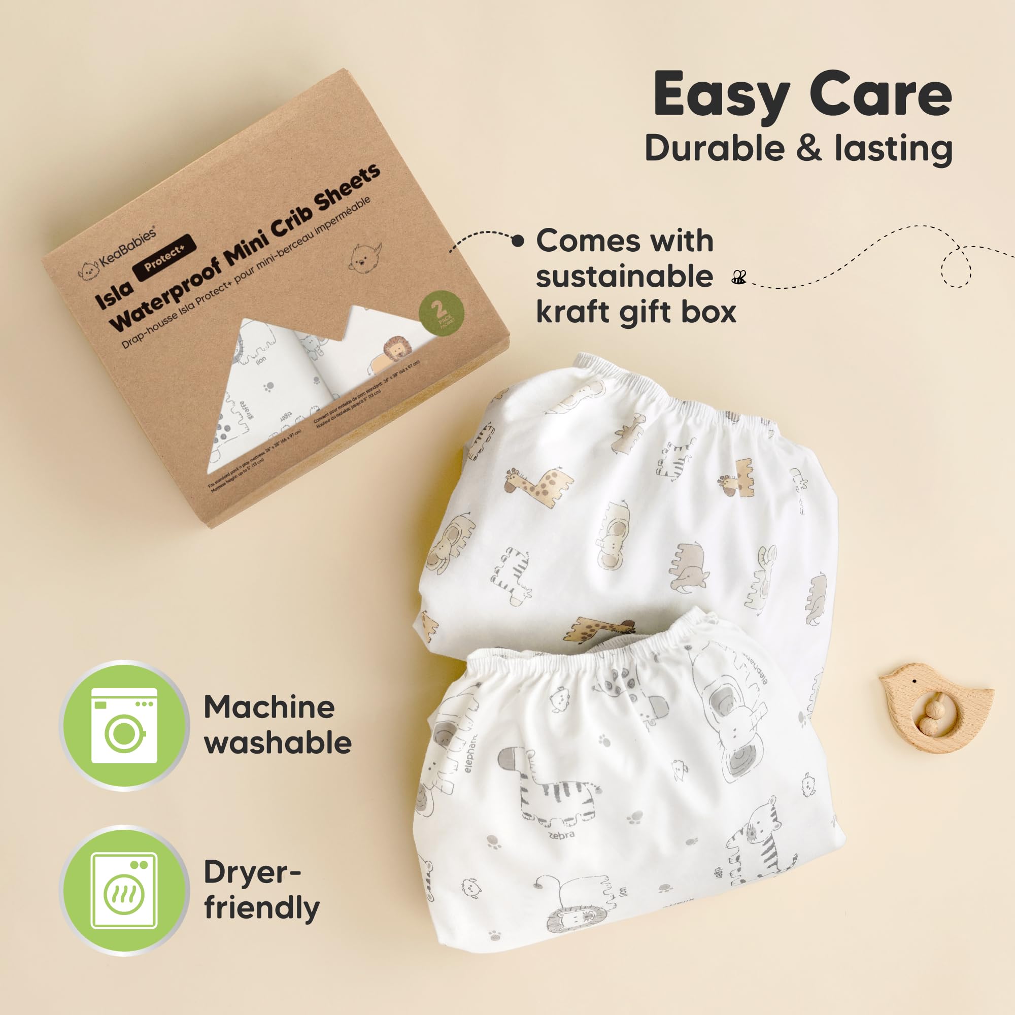 KeaBabies Nap-time comfort mini crib sheets for cozy rests