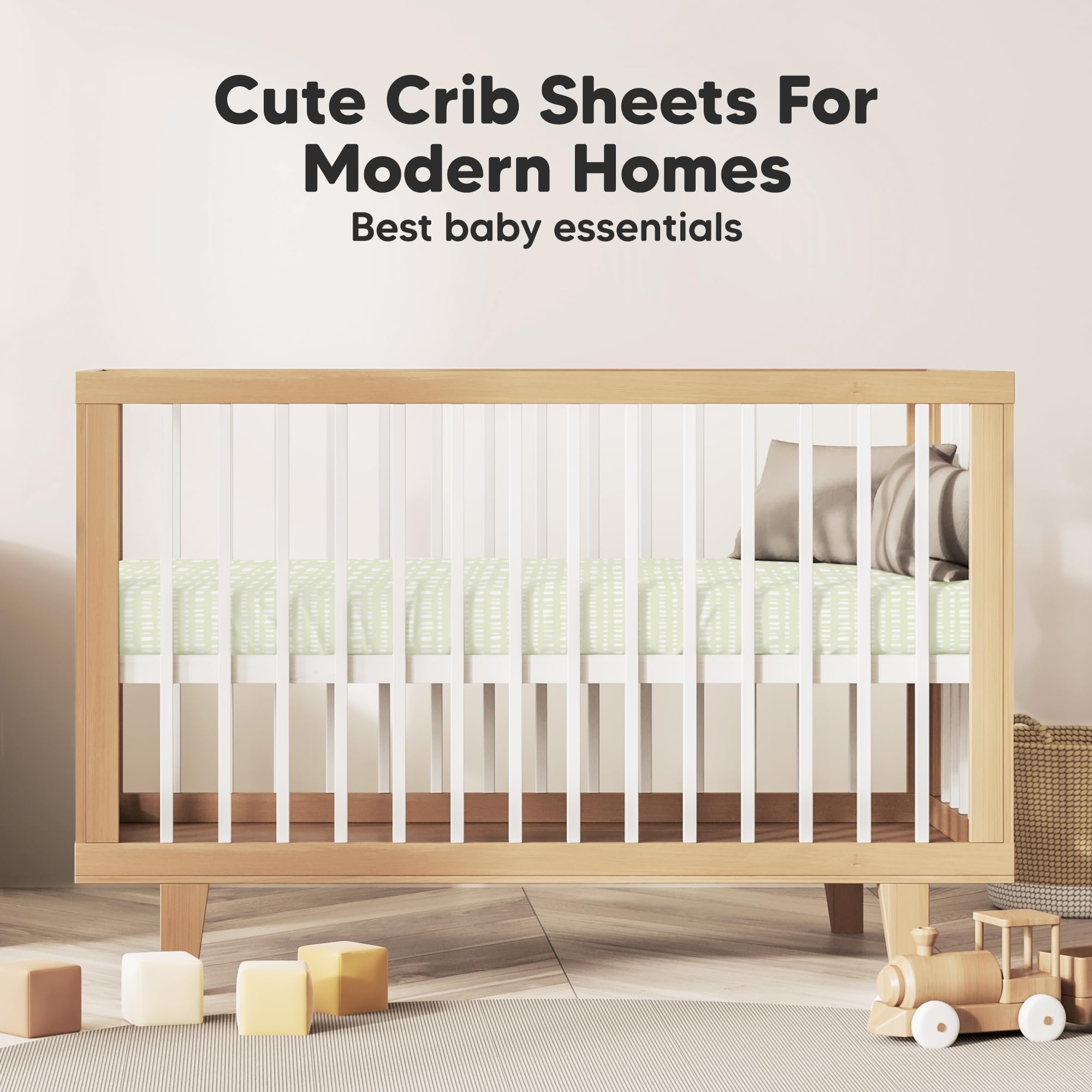 KeaBabies neutral crib sheet-prints coordinate with nursery decor
