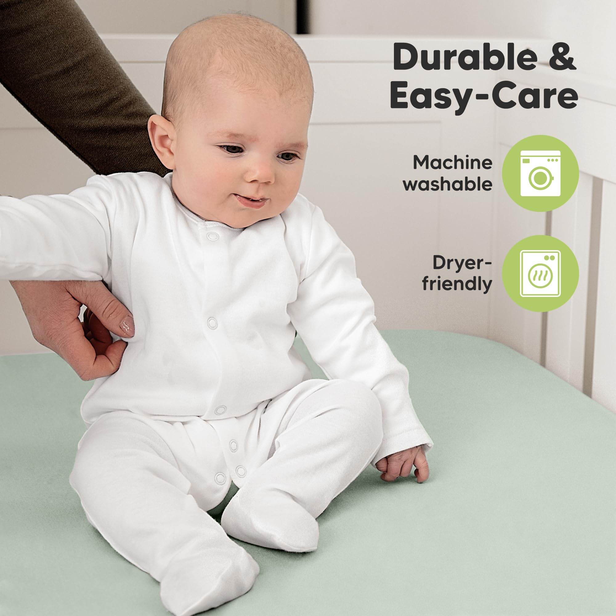 KeaBabies Neutral color crib sheet suits any nursery decor.