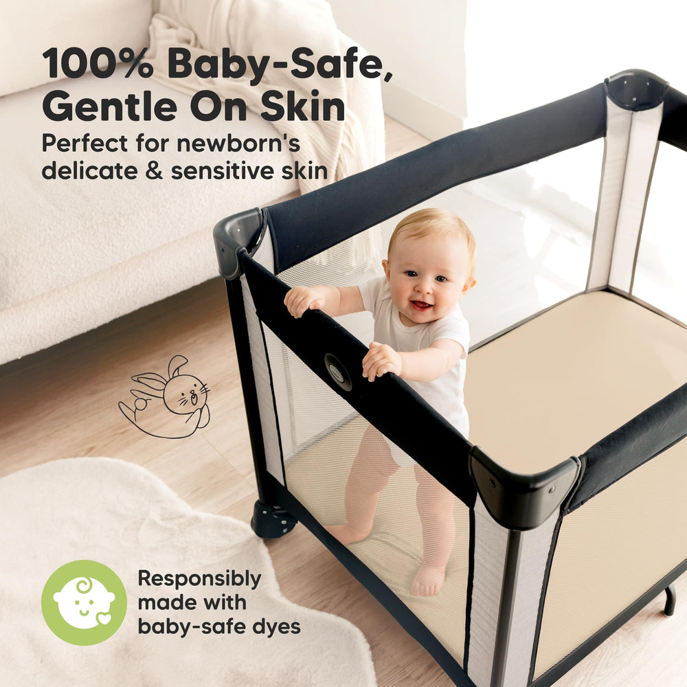 KeaBabies neutral rust color sheet blends with nursery decor