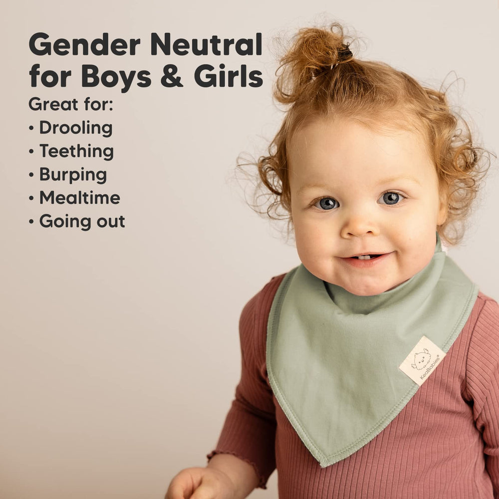 KeaBabies bib fits 0-36 months with adjustable snaps for growing comfort.