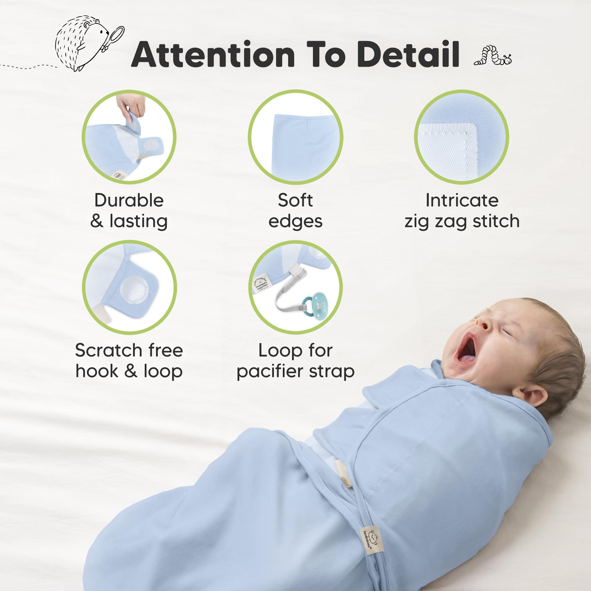 KeaBabies Newborn to 3-6 month sleep sack during day naps