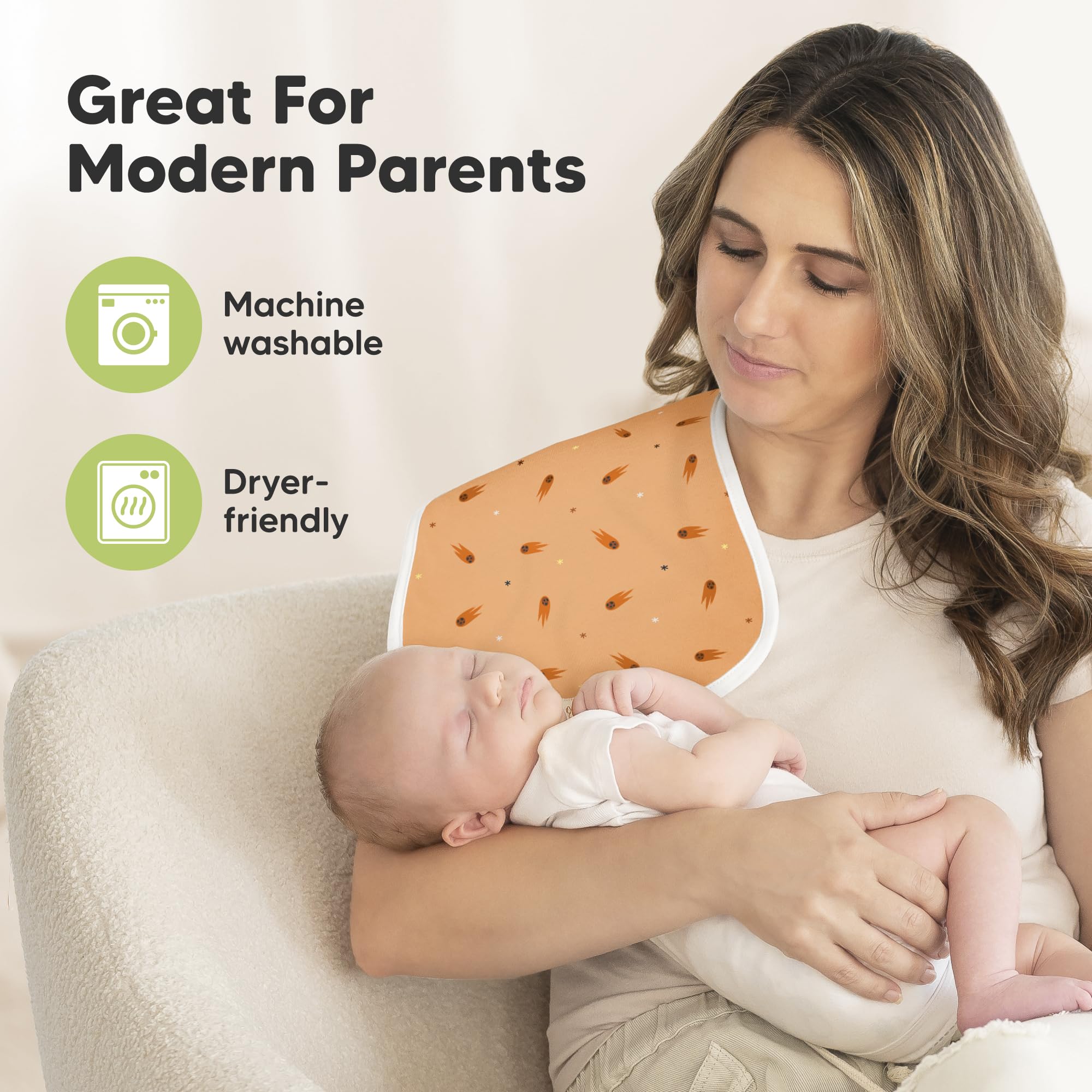 KeaBabies newborn-friendly fabric absorbs spills easily