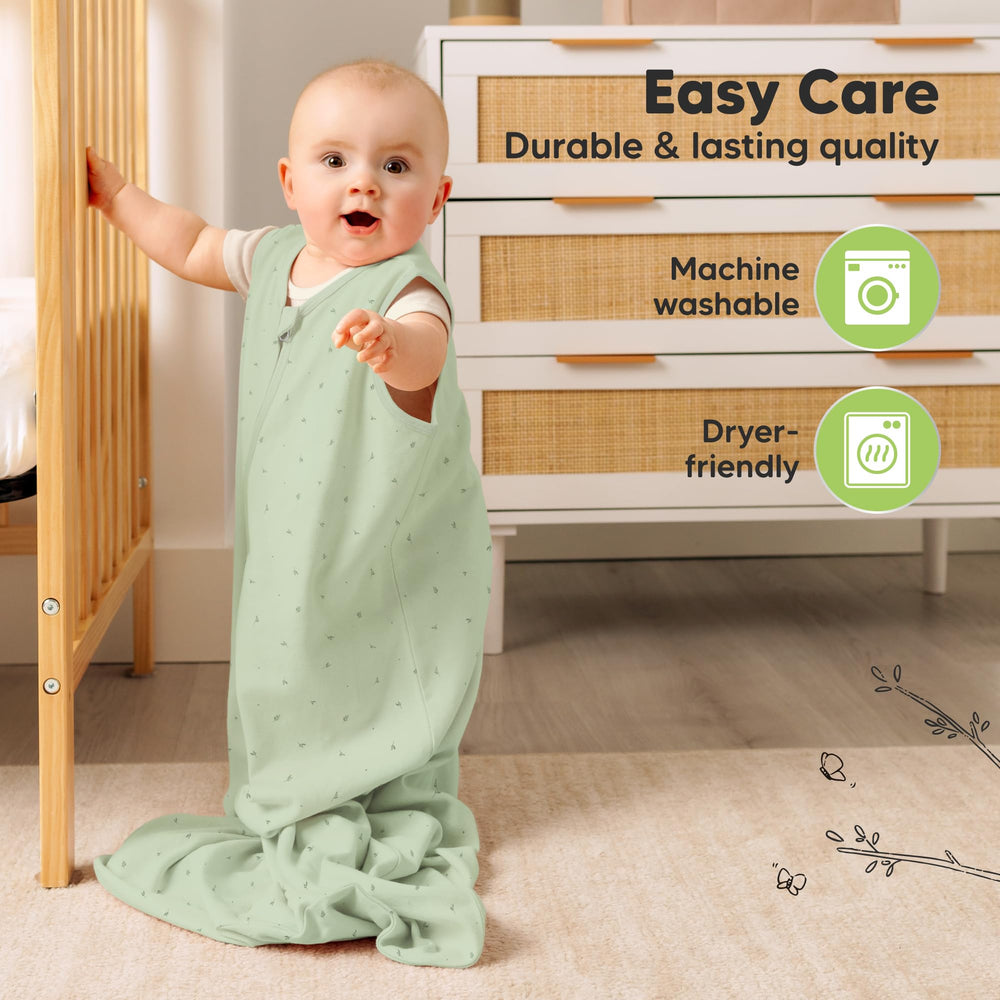 KeaBabies newborn to 6-12m sleep sack on a growing baby.