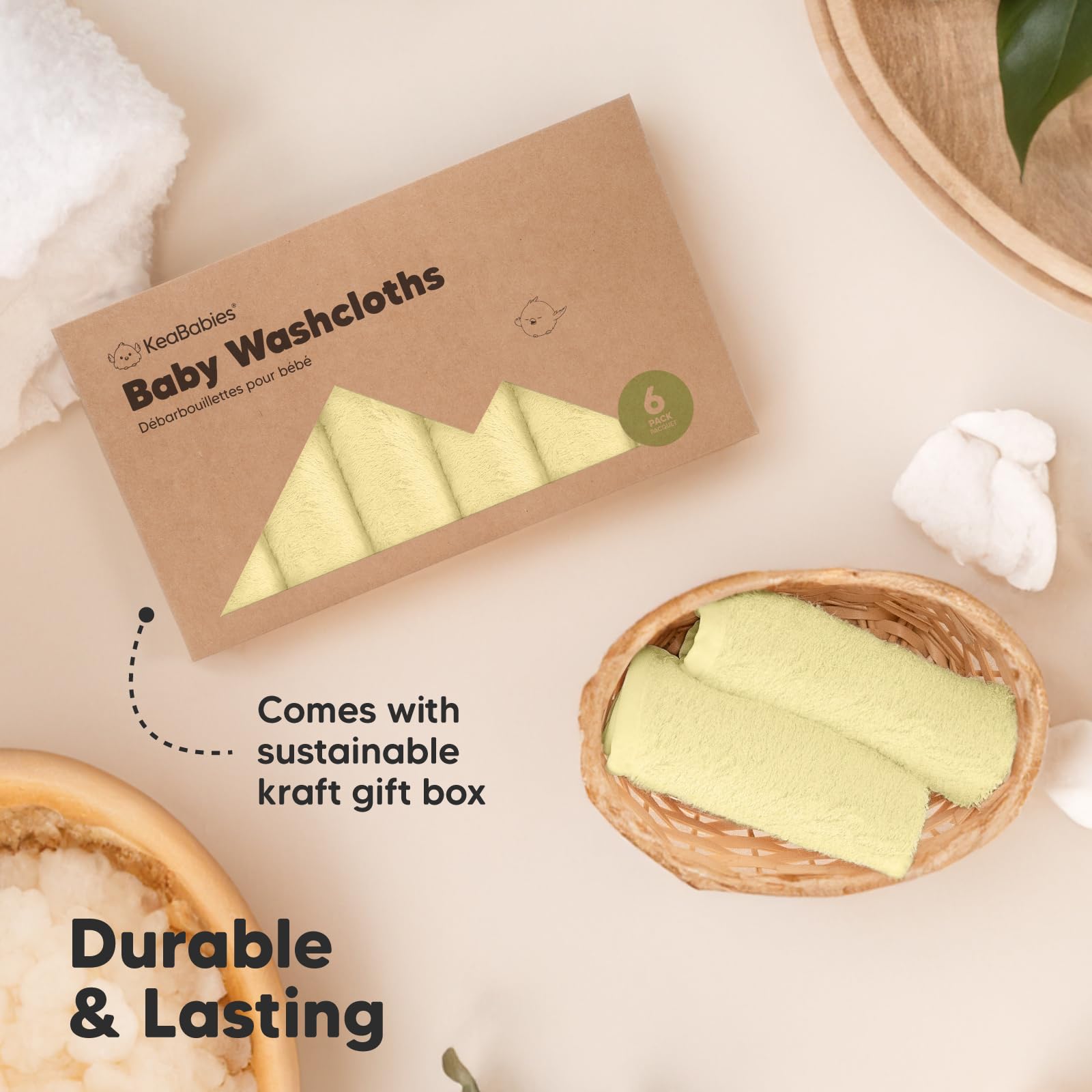 KeaBabies soft 10x10 cloths suit newborns and toddlers for everyday care.