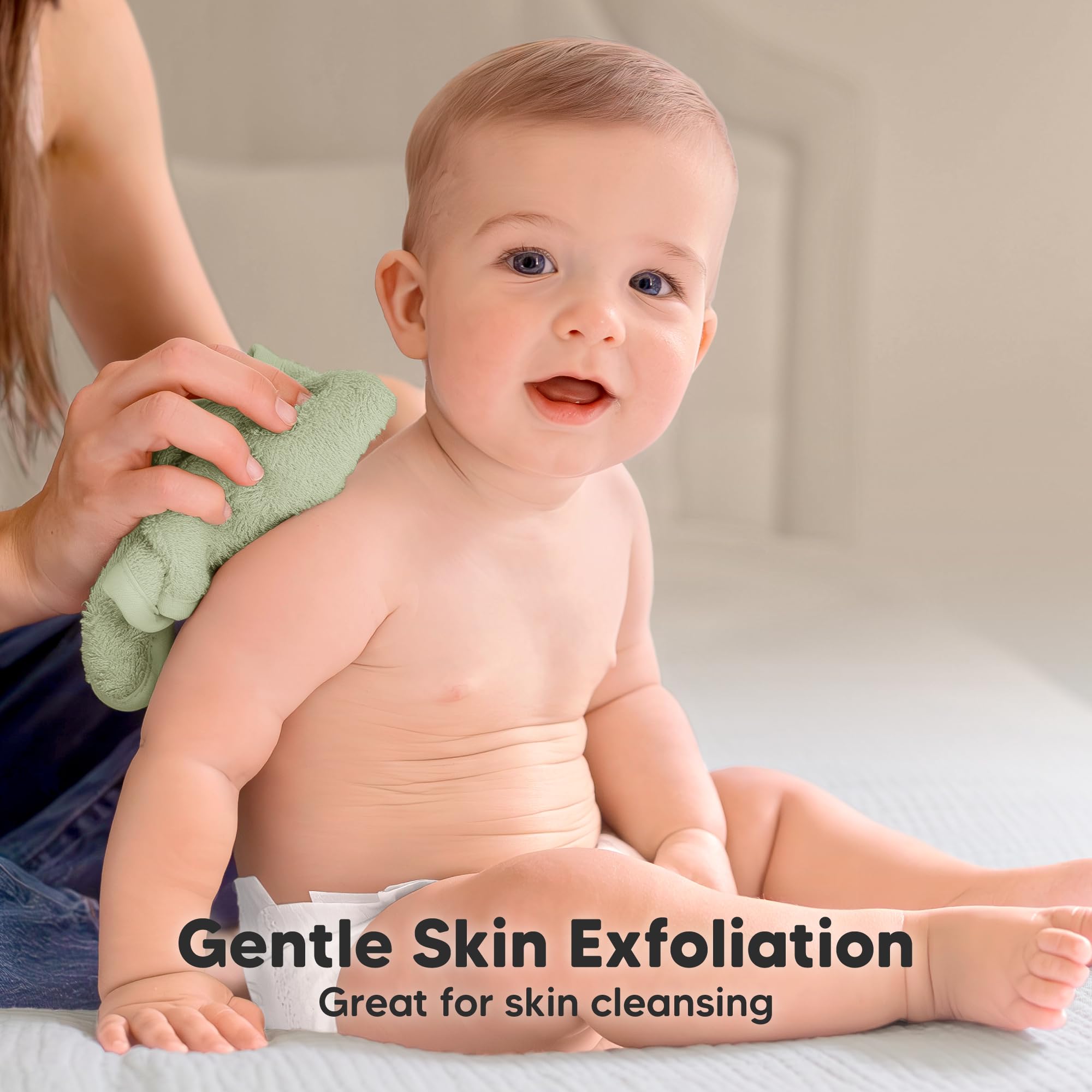 KeaBabies baby washcloths create a rich lather during daily baths.