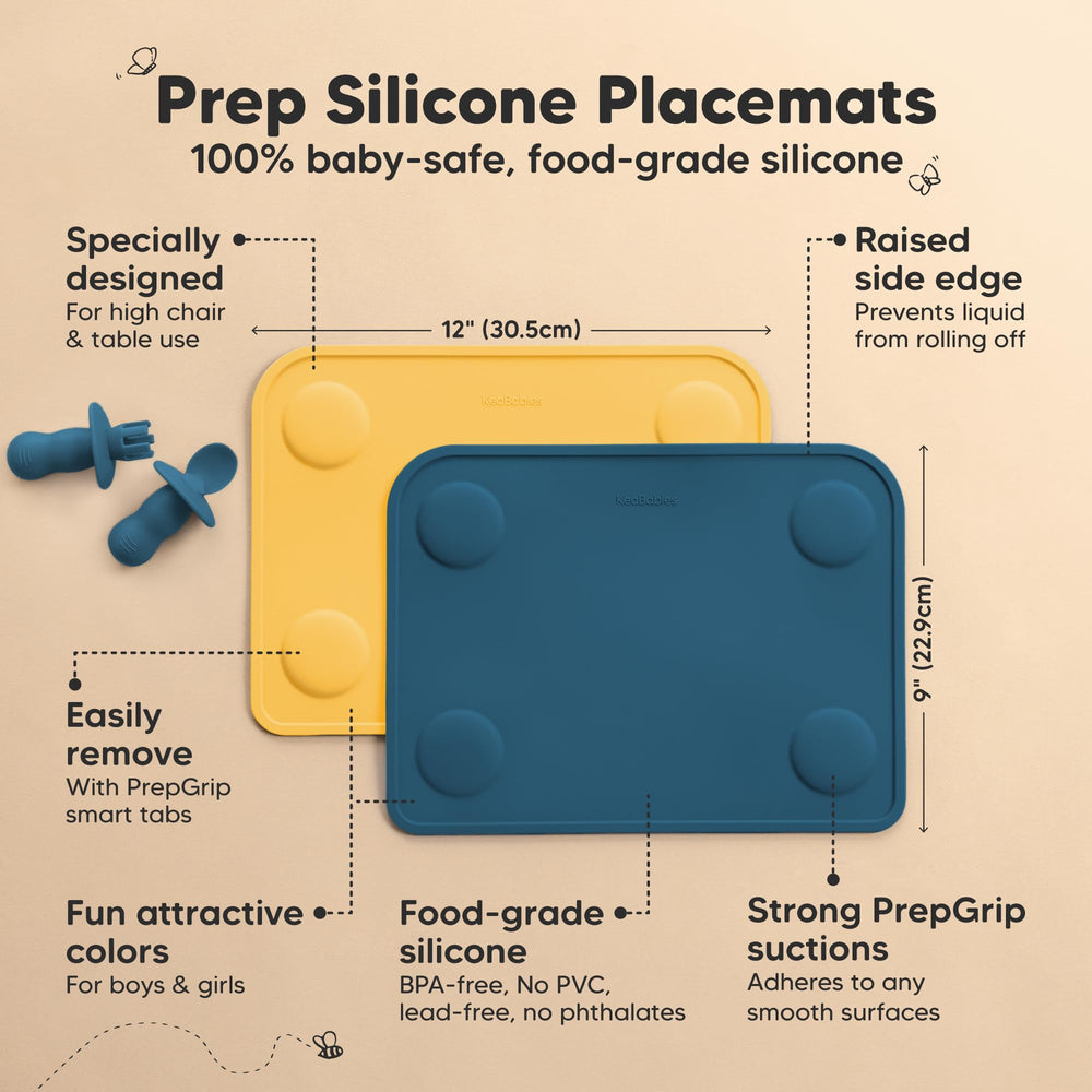 KeaBabies non-slip placemats stay in place during meals