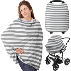 KeaBabies Nursing Cover soft and breathable gray fabric for on the go feeding