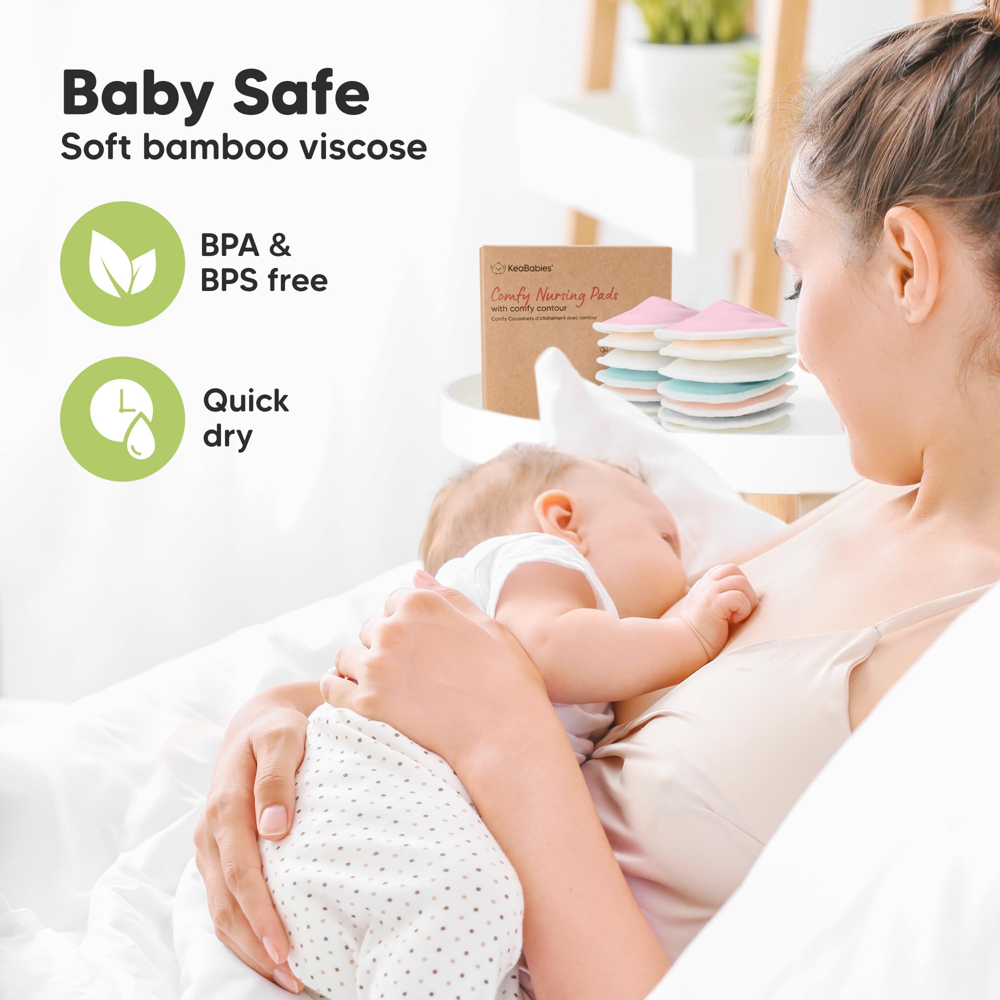 KeaBabies 4-layer pads provide reliable absorbent protection