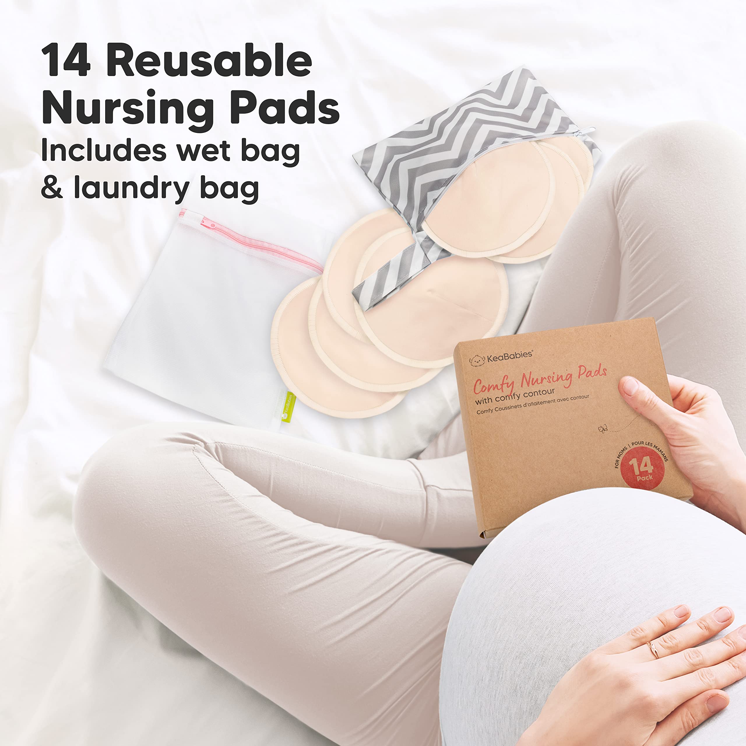 KeaBabies nursing pads presented as a thoughtful new mom gift.