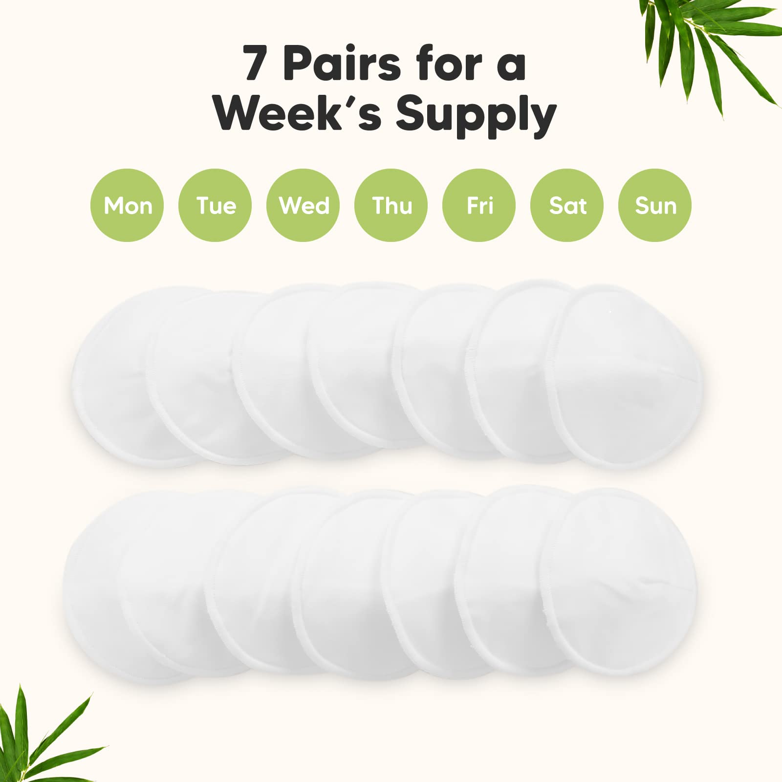 KeaBabies nursing pads medium size 3.9 inches fits A–C cups.