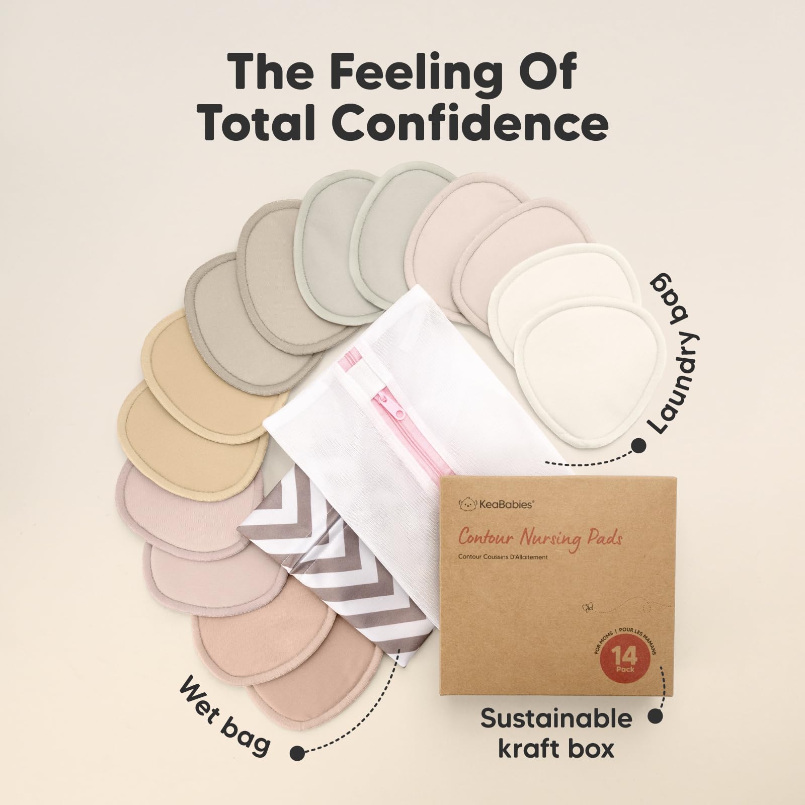 KeaBabies pads fit seamlessly inside most maternity nursing bras.