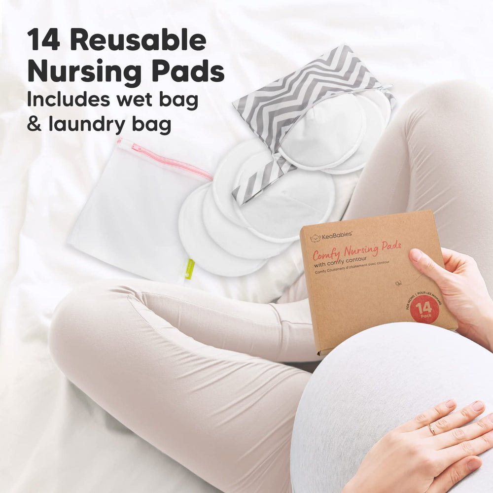 KeaBabies nursing pads reusable and machine washable for long-term use.