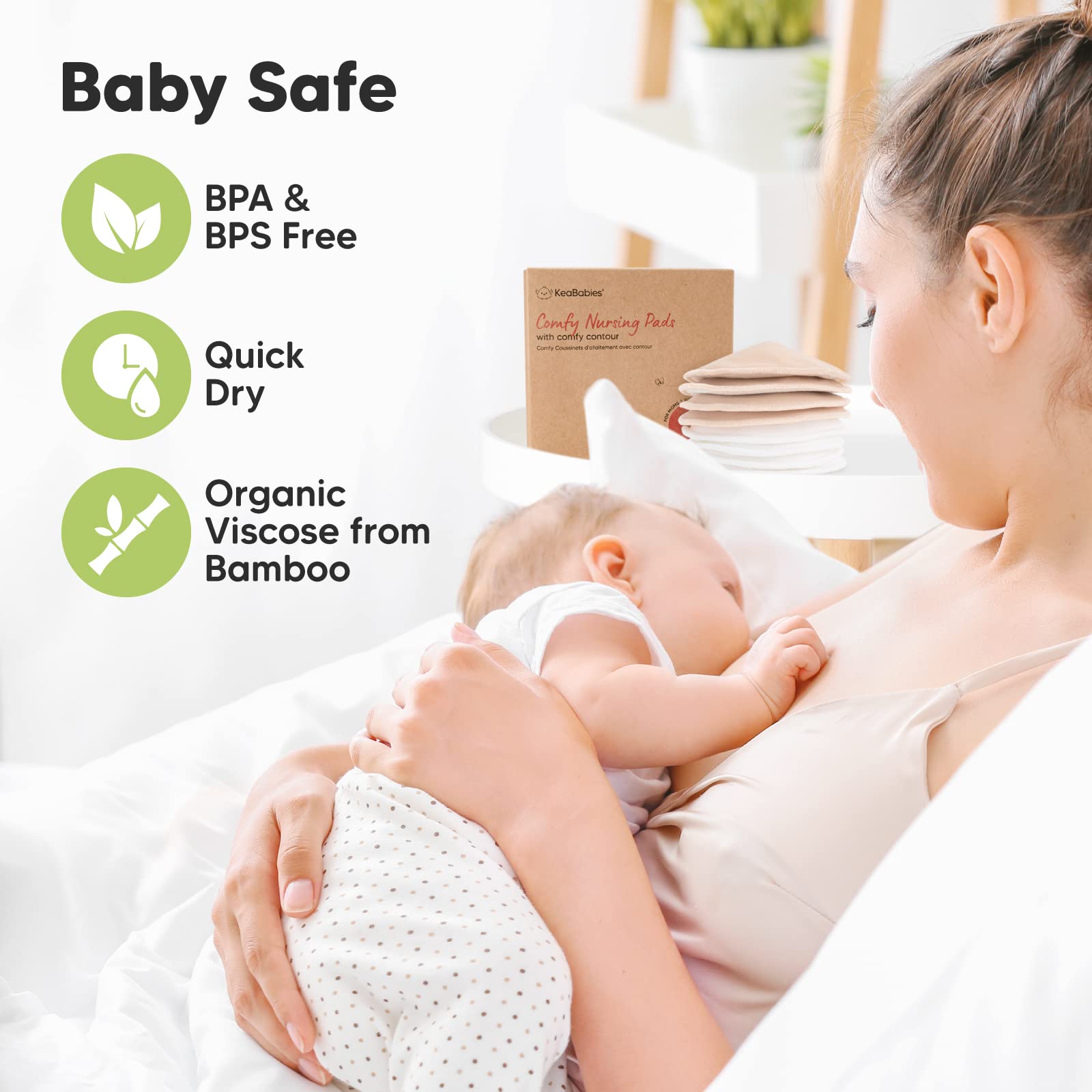 KeaBabies pads in multiple sizes fit different cup sizes