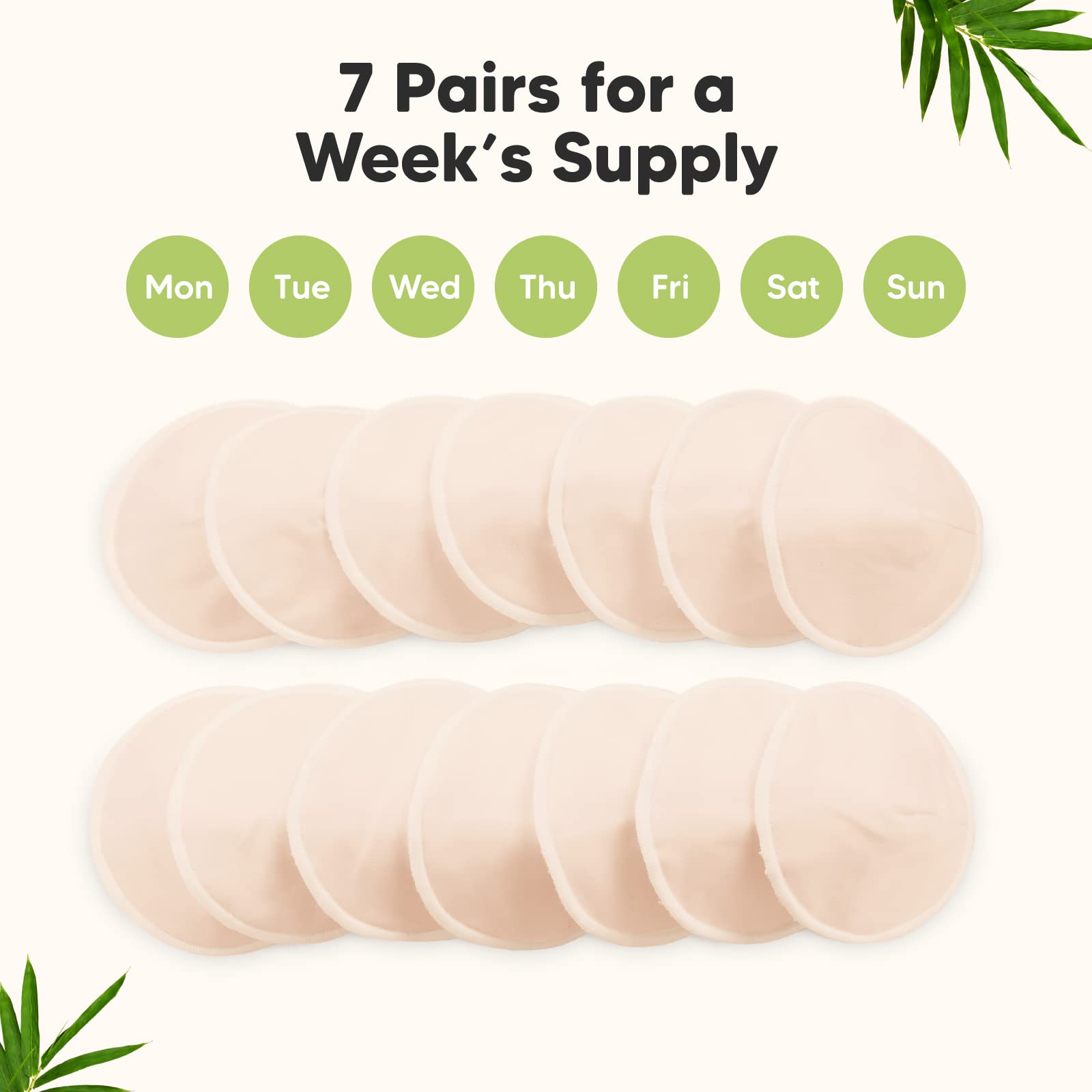 KeaBabies nursing pads sizes medium to xl fit a range of silhouettes.