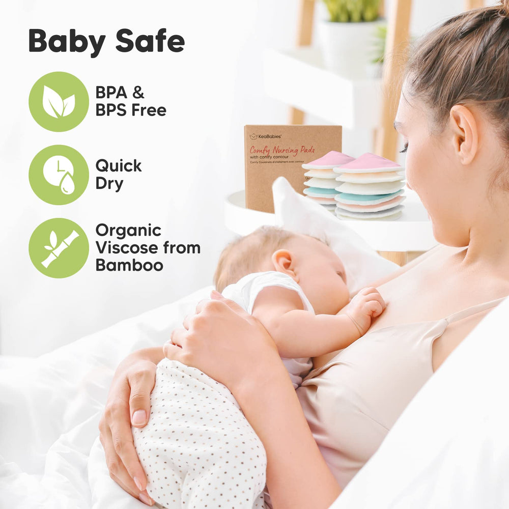 KeaBabies nursing pads worn under a bra for discreet daily wear