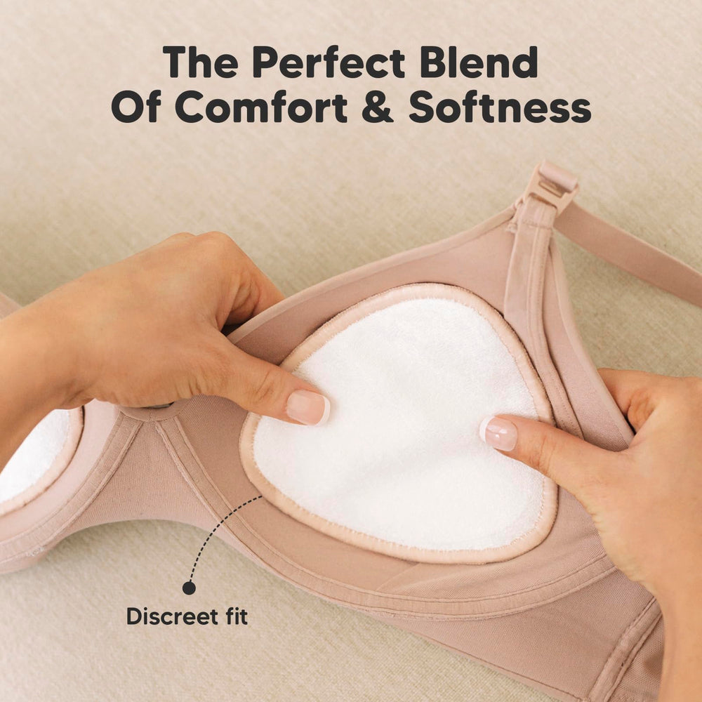 KeaBabies reusable nursing pads with waterproof wet bag for mess-free storage.