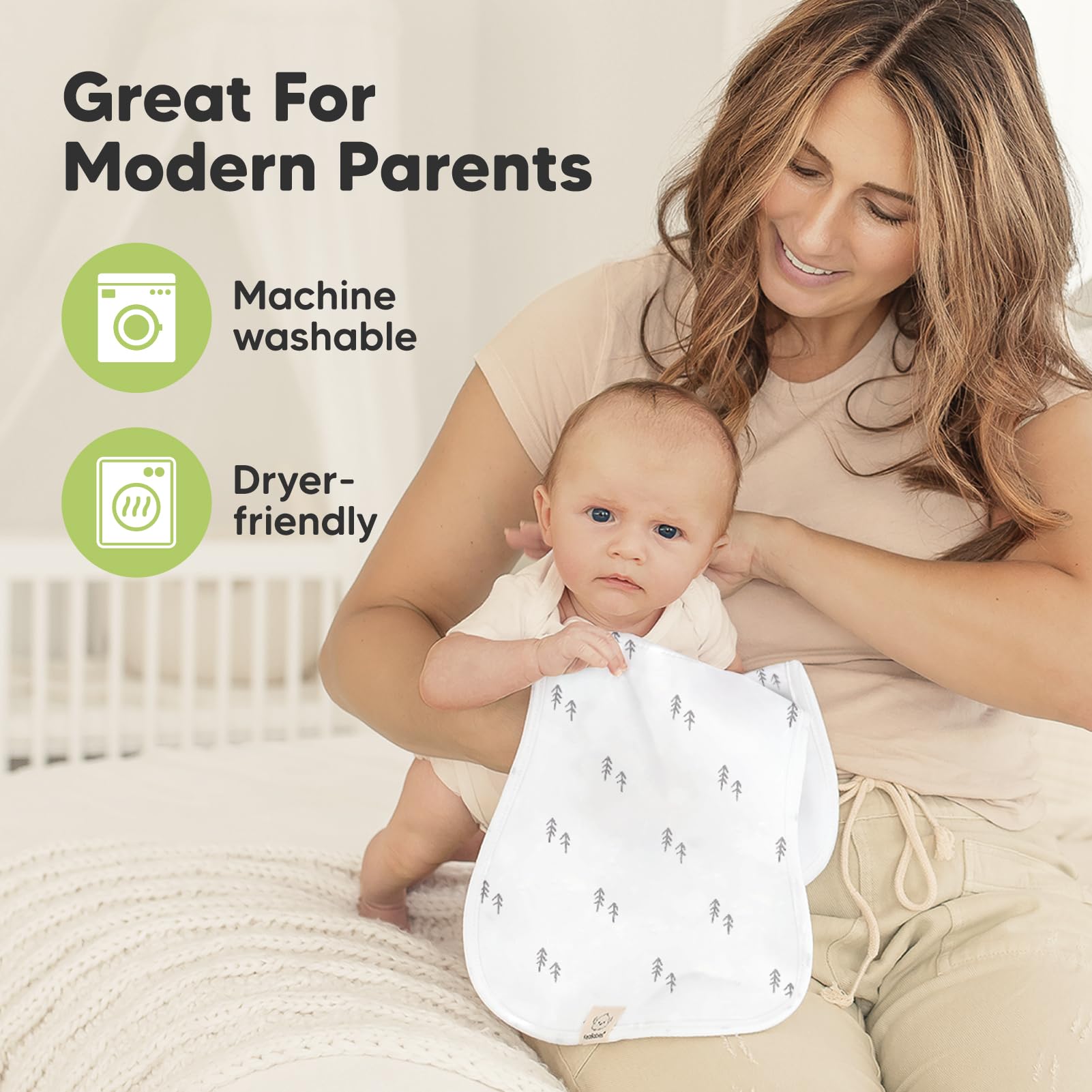 KeaBabies burp cloths catching milk spit up and daytime messes