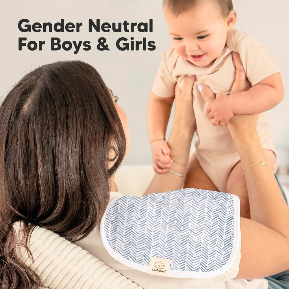 Easy-care machine washable KeaBabies burp cloths