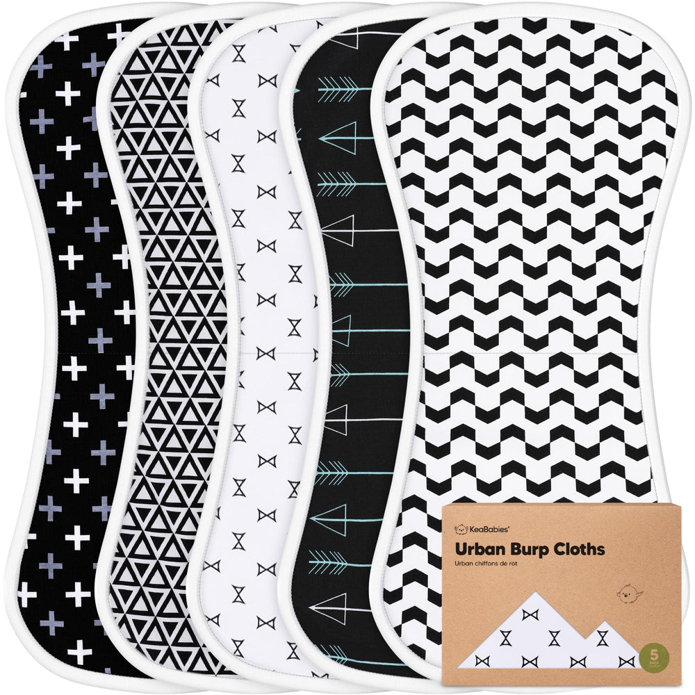 KeaBabies 5-pack burp cloths front view for daily baby care