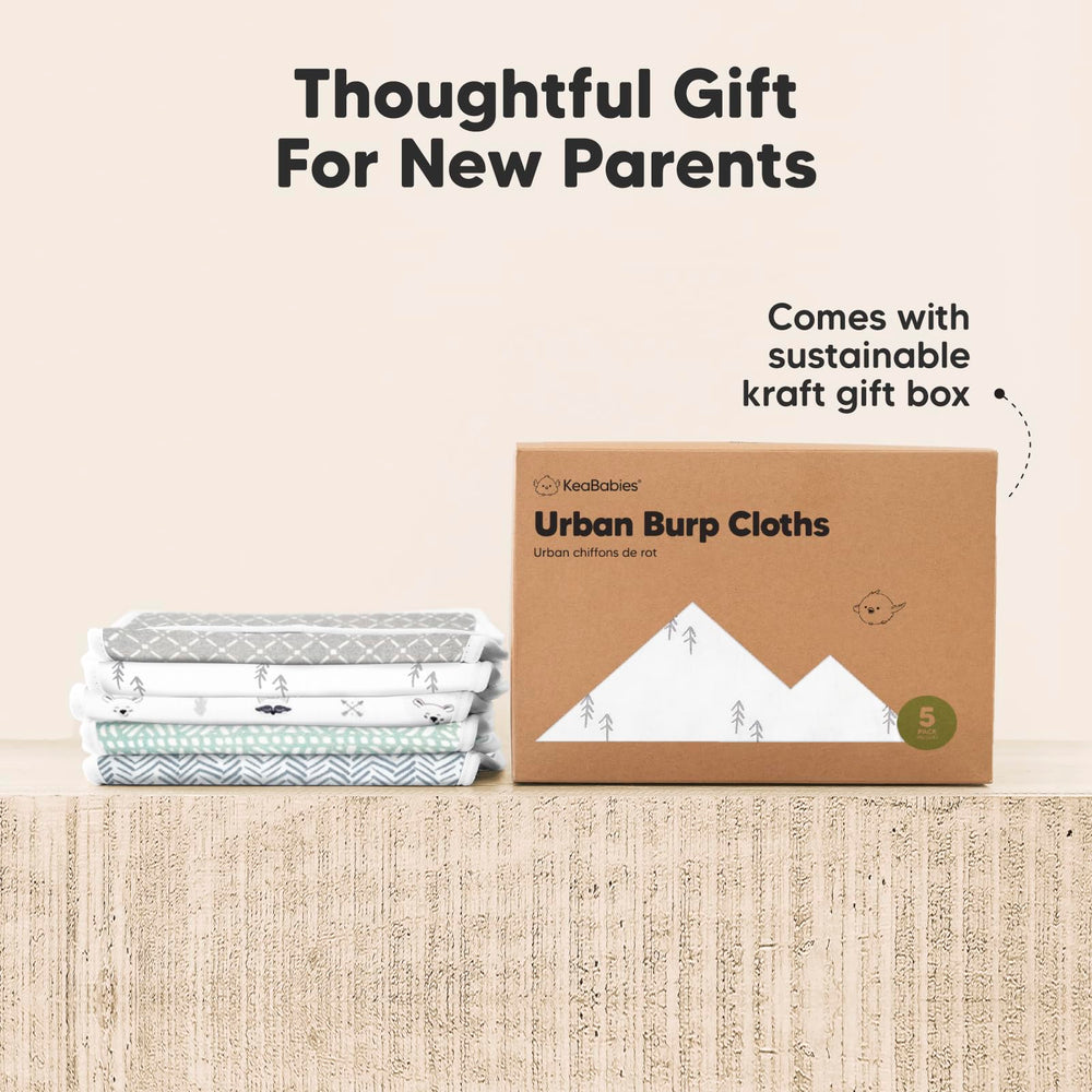 Non-slip fit with figure-8 design on KeaBabies burp cloths for active moments