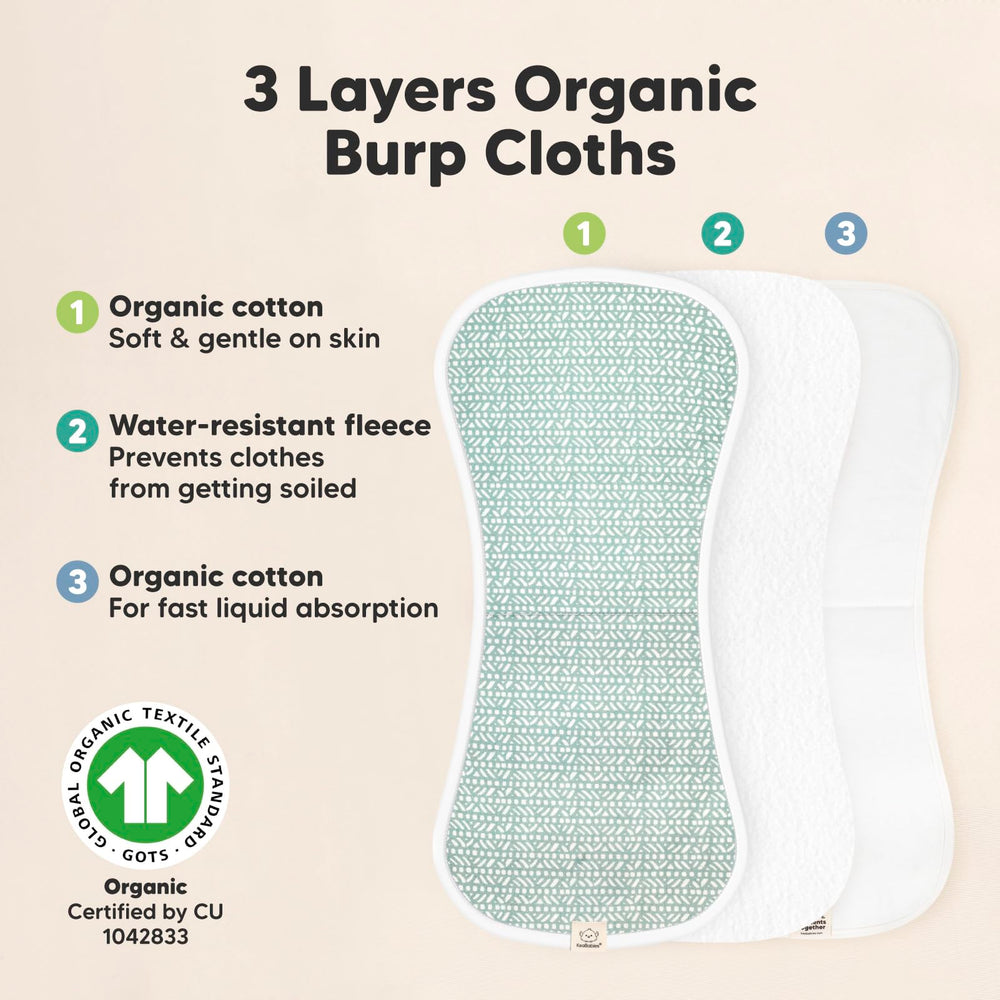 Soft plush cotton texture of KeaBabies burp cloths for sensitive skin