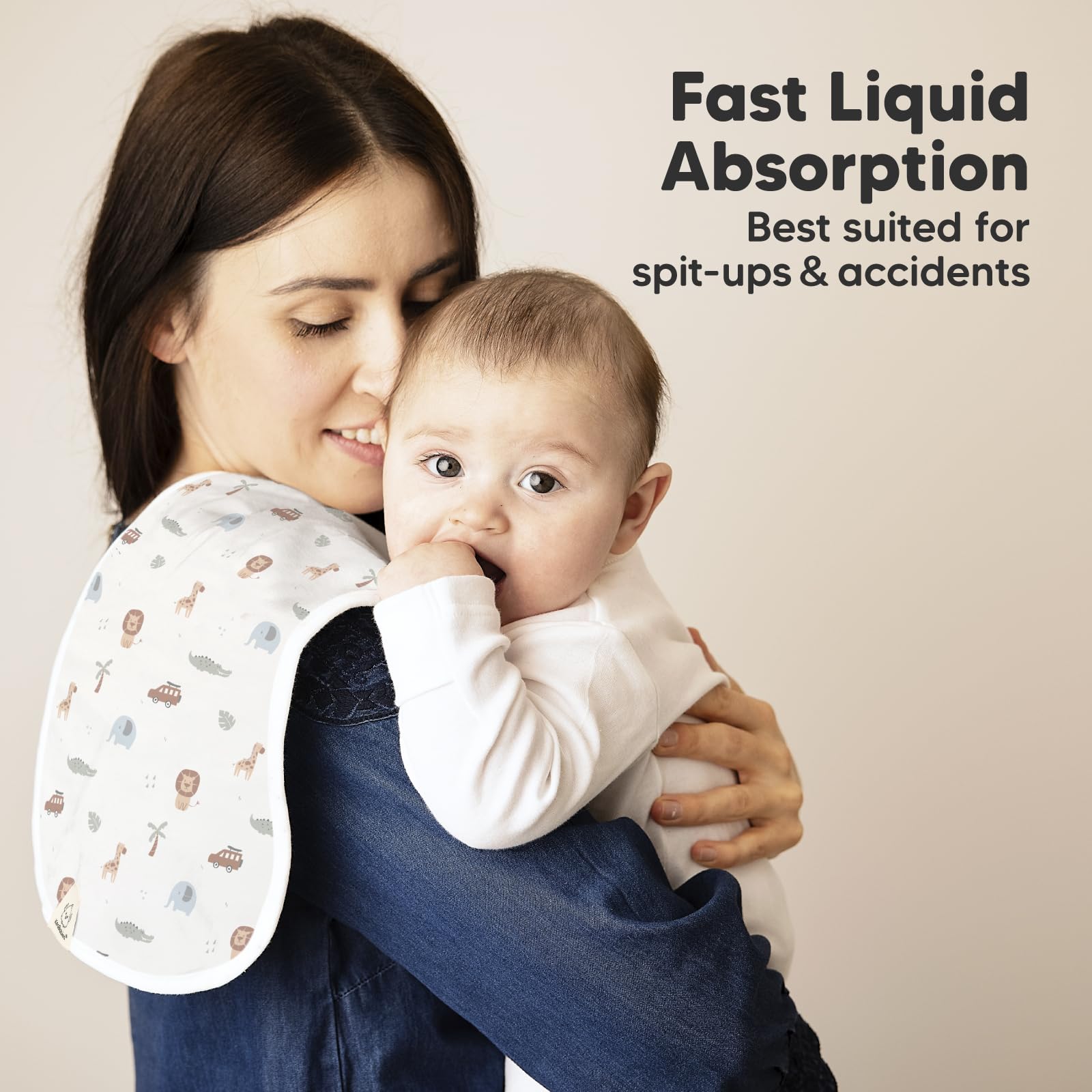 KeaBabies highly absorbent layers help manage spills during feeds.