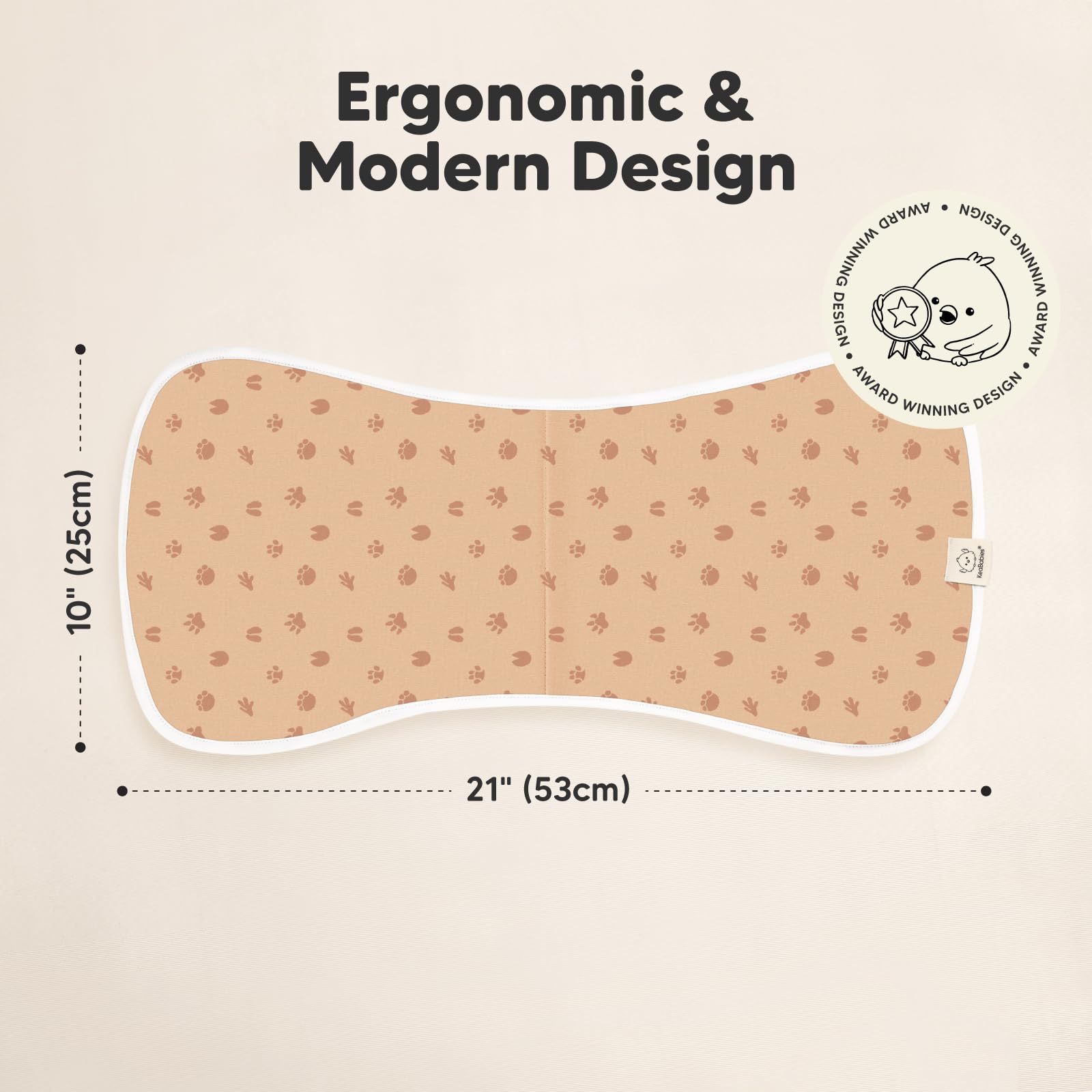 KeaBabies burp cloths feature figure-8 coverage that stays put.