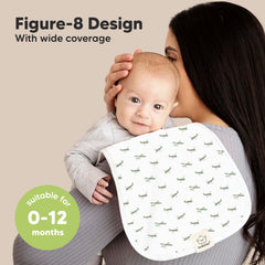 KeaBabies burp cloths feature figure-8 design to prevent slipping
