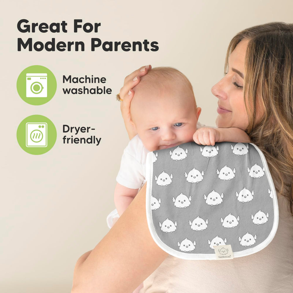 KeaBabies Grayscape tone burp cloths complement daily wear