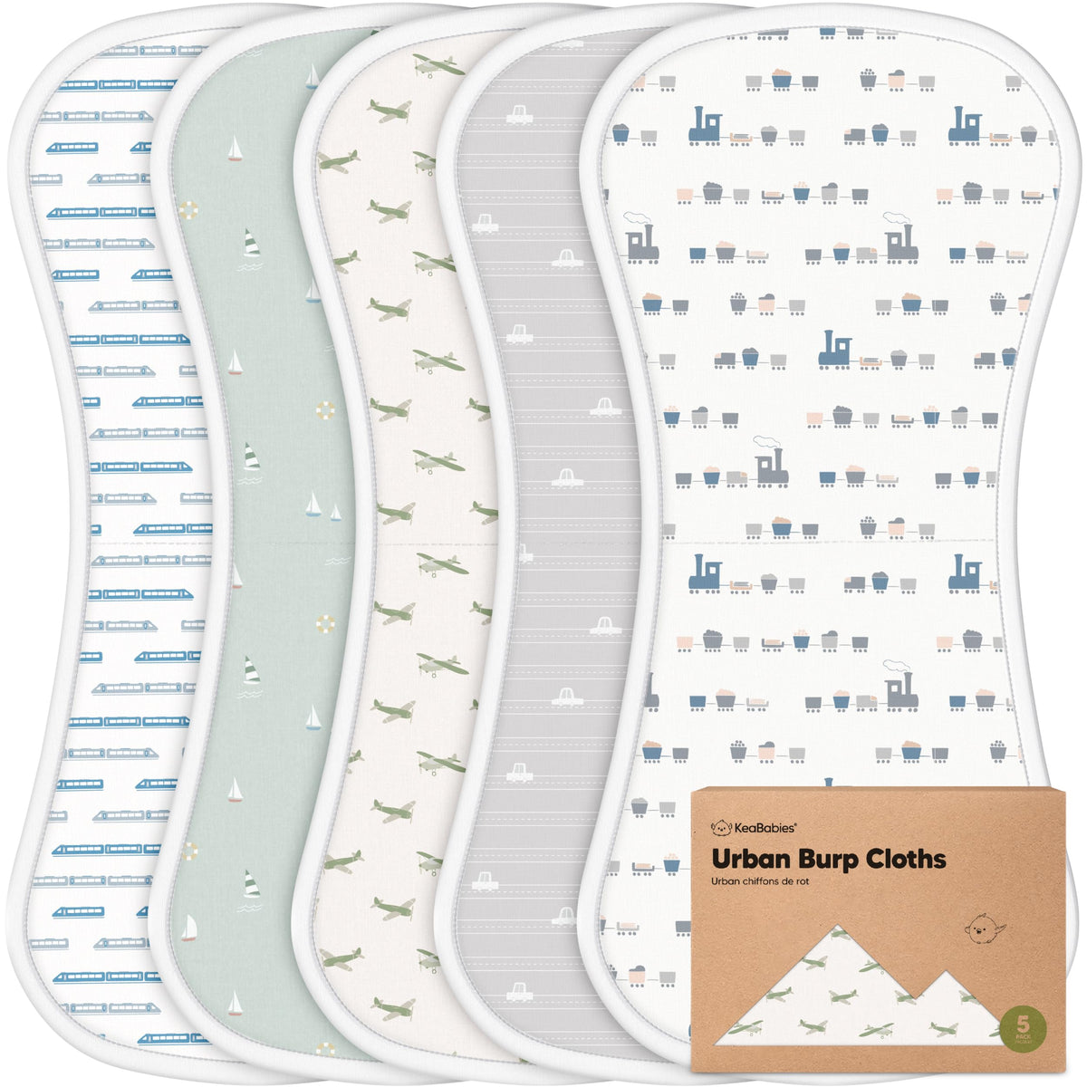 KeaBabies Organic Burp Cloths with shoulder coverage to keep outfits clean during feeds