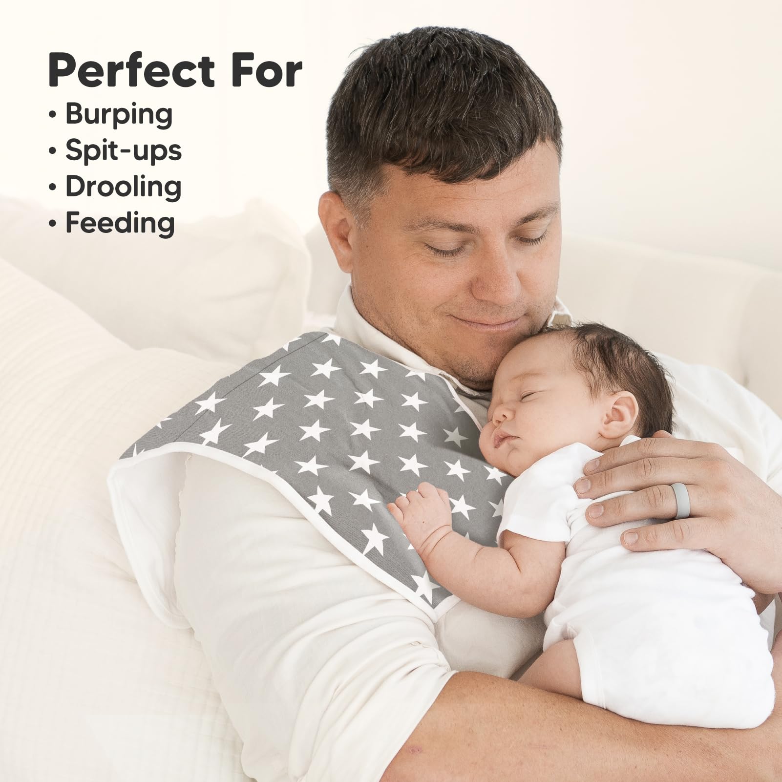 KeaBabies unisex design burp cloths blend with outfits