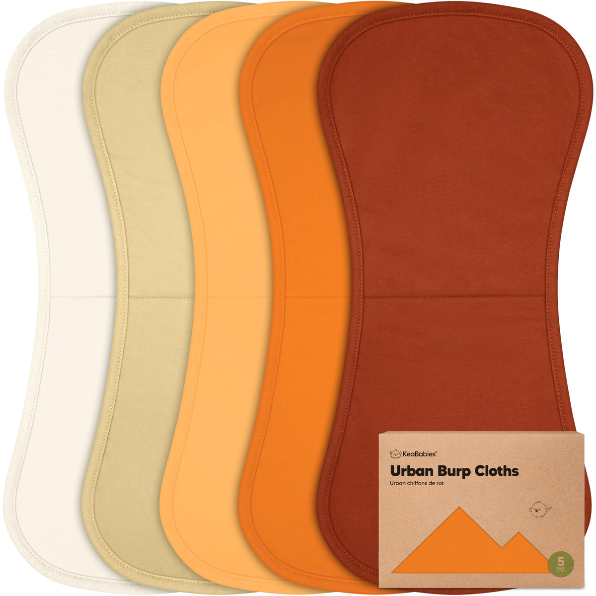 KeaBabies Organic Burp Cloths 5-pack, soft and absorbent for newborns