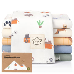 KeaBabies six-pack burp cloths, neatly packaged and ready for gifting.