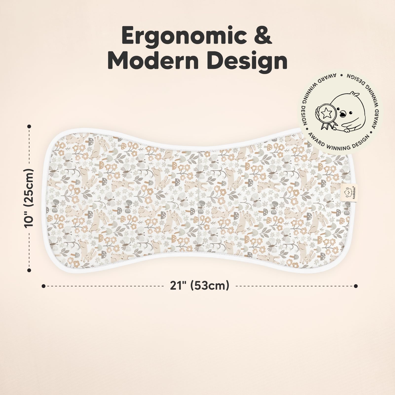 KeaBabies Organic Burp Cloths with 3-layer absorption for dry outfits.