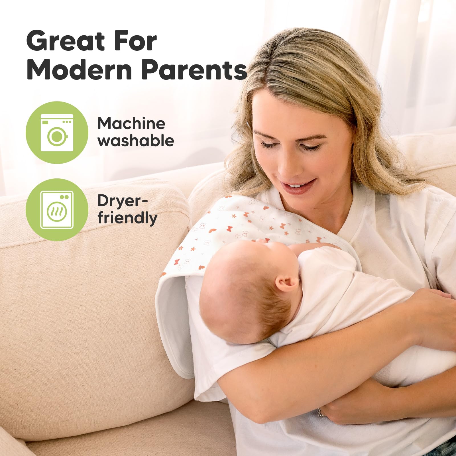 KeaBabies unisex burp cloths are easy to care for