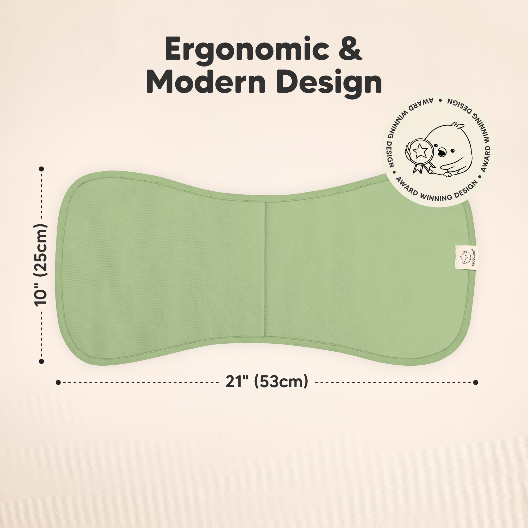 KeaBabies figure-8 coverage burp cloths prevent slipping during burping.