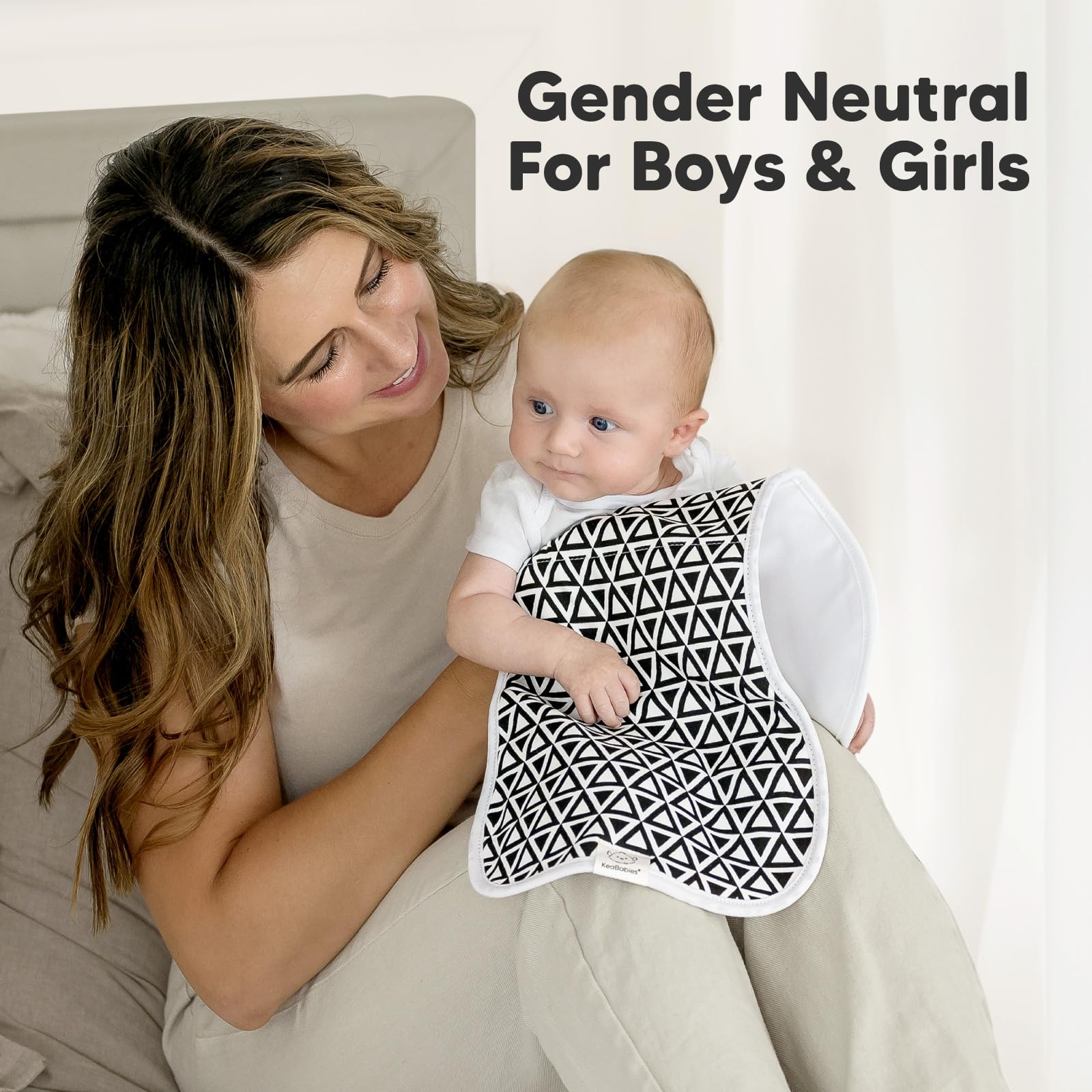 Machine washable care instructions for KeaBabies burp cloths