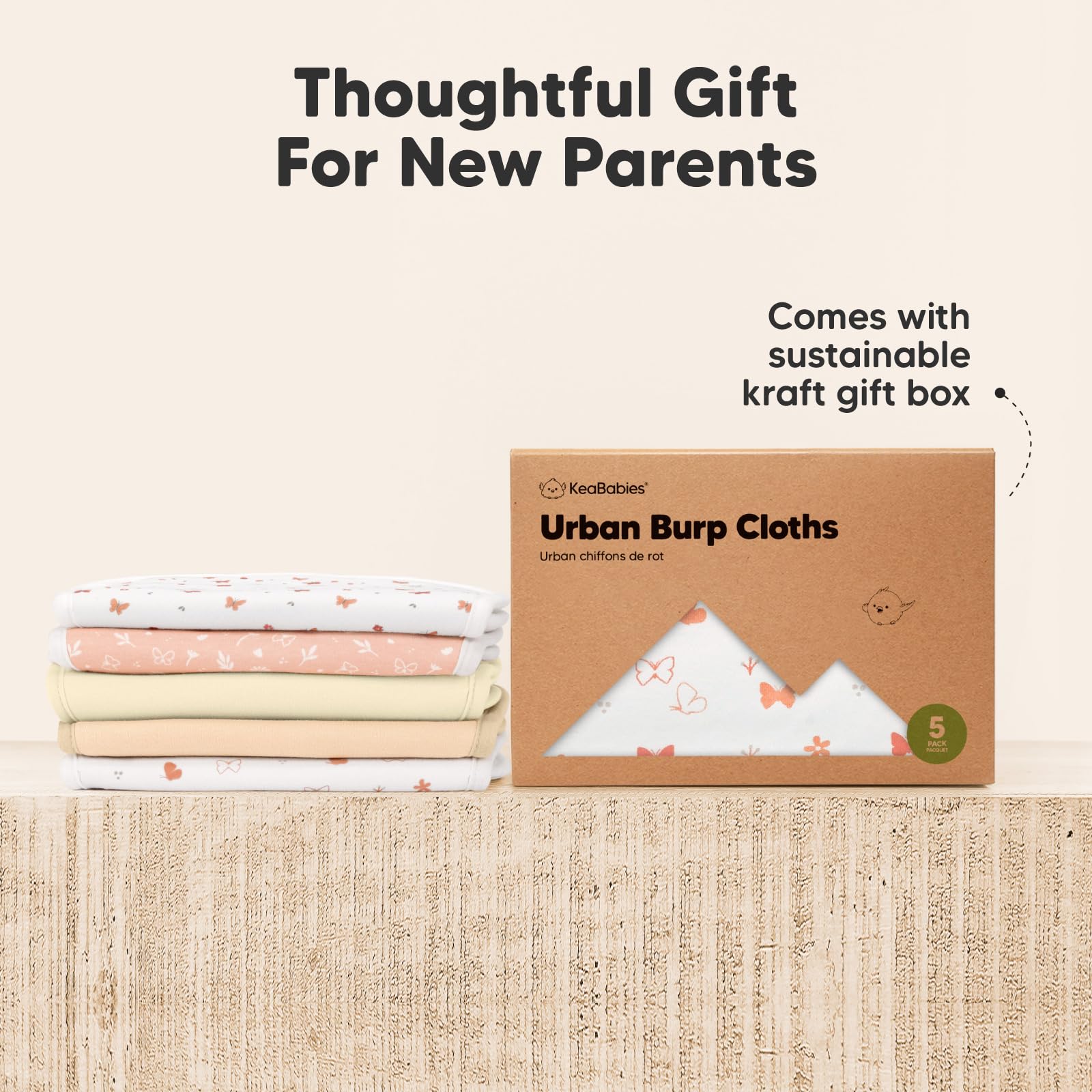 KeaBabies burp cloths protect outfits during milk spit-up moments