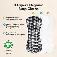 Texture of organic cotton fabric used in KeaBabies burp cloths