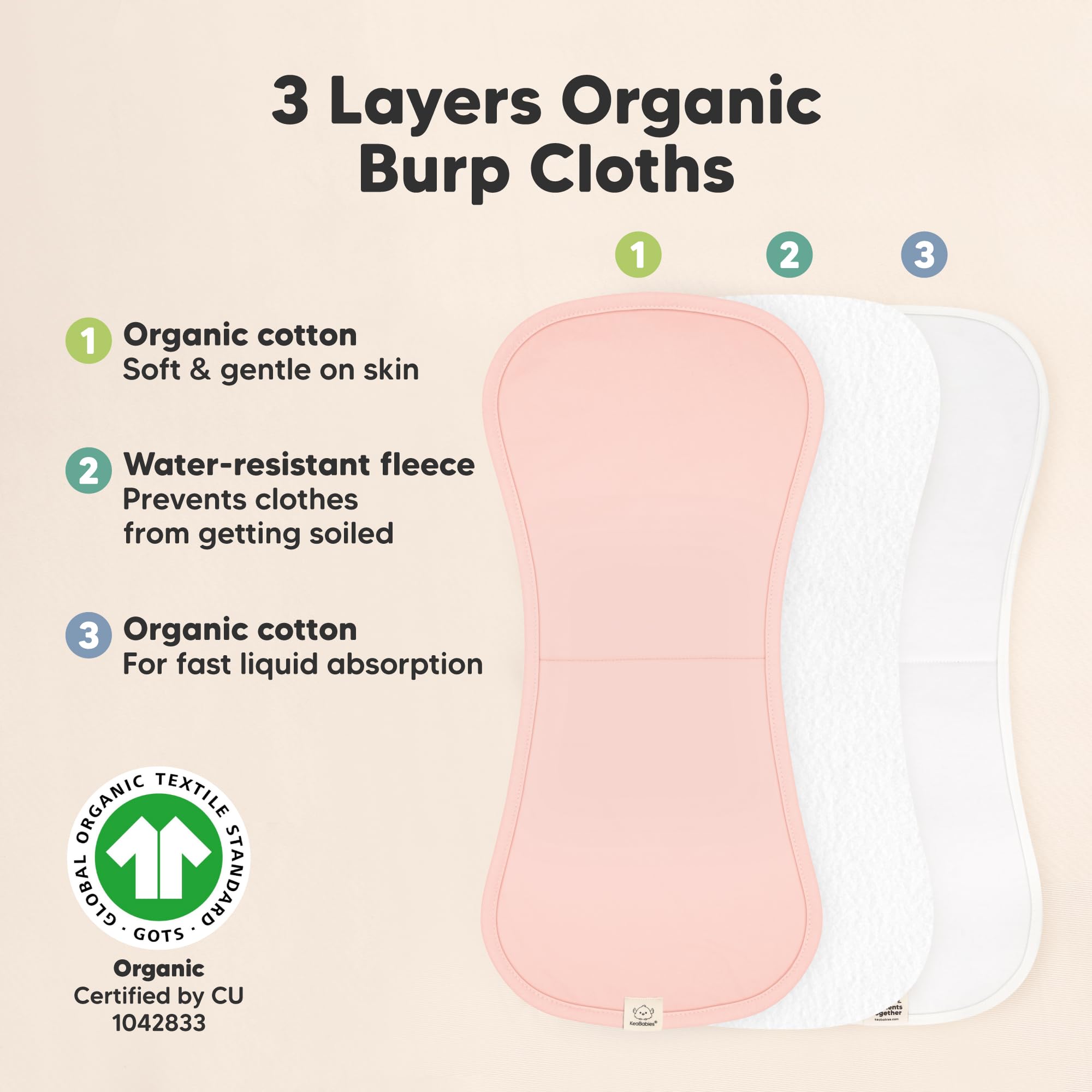KeaBabies soft plush organic cotton texture gentle on baby skin.
