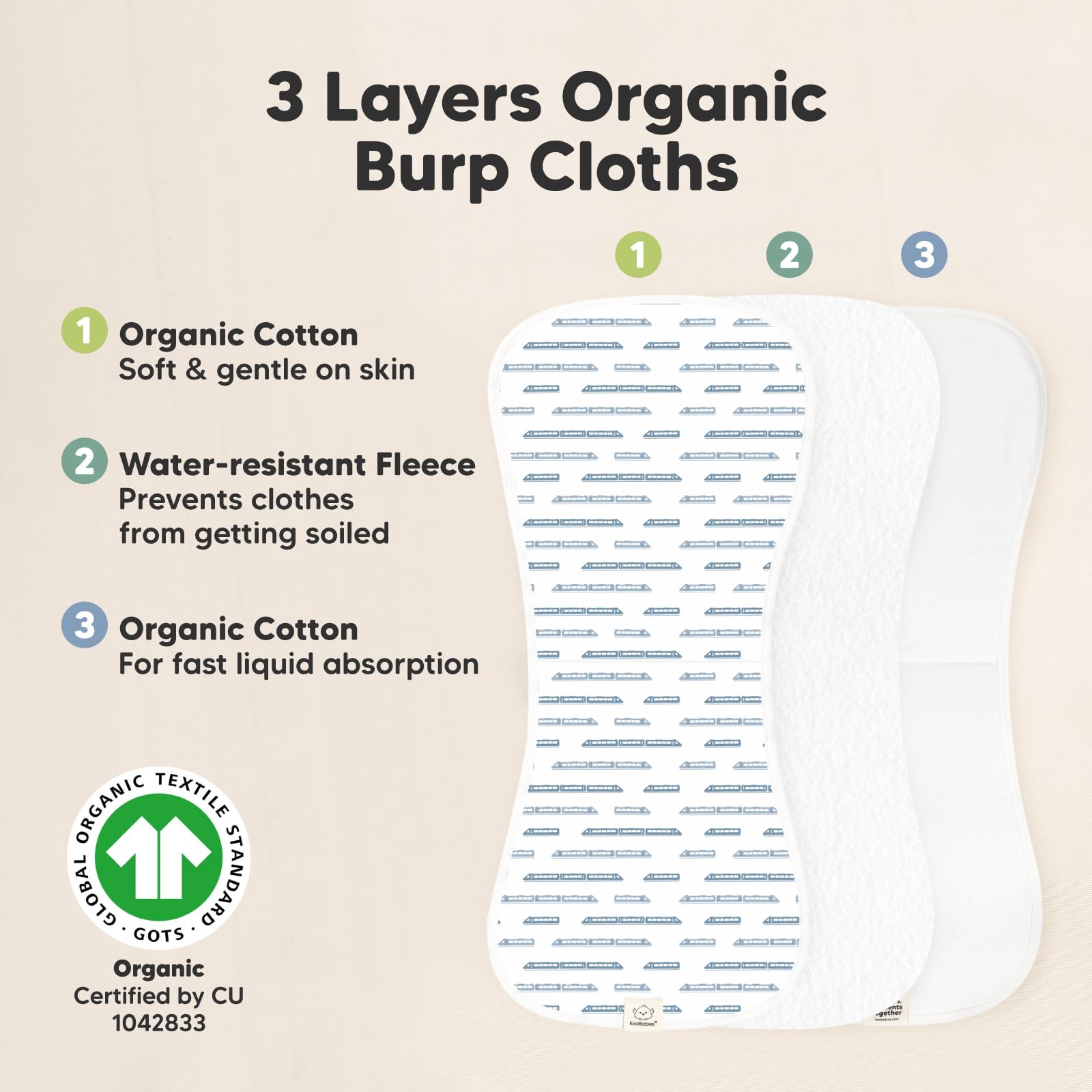 KeaBabies organic fabric feels soft and plush against baby skin
