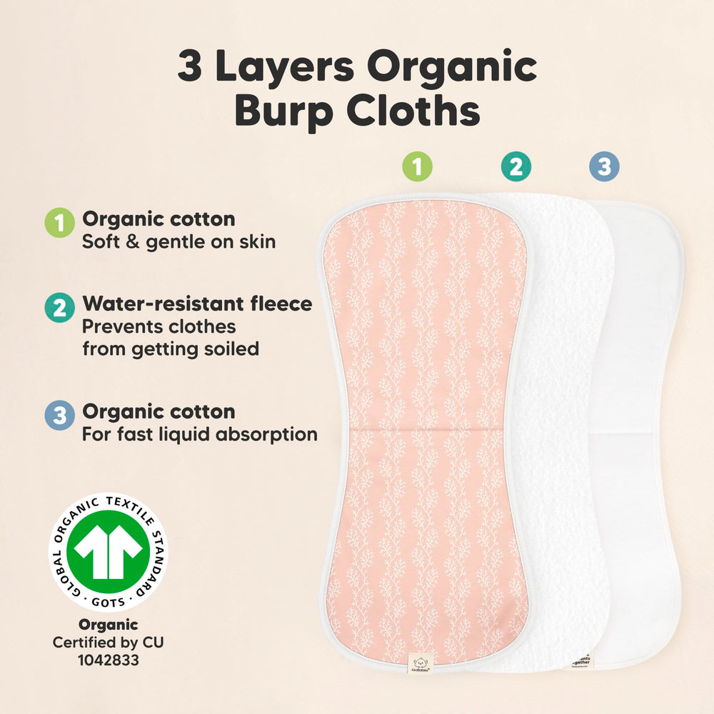 KeaBabies Organic Burp Cloths soft plush cotton for sensitive skin.