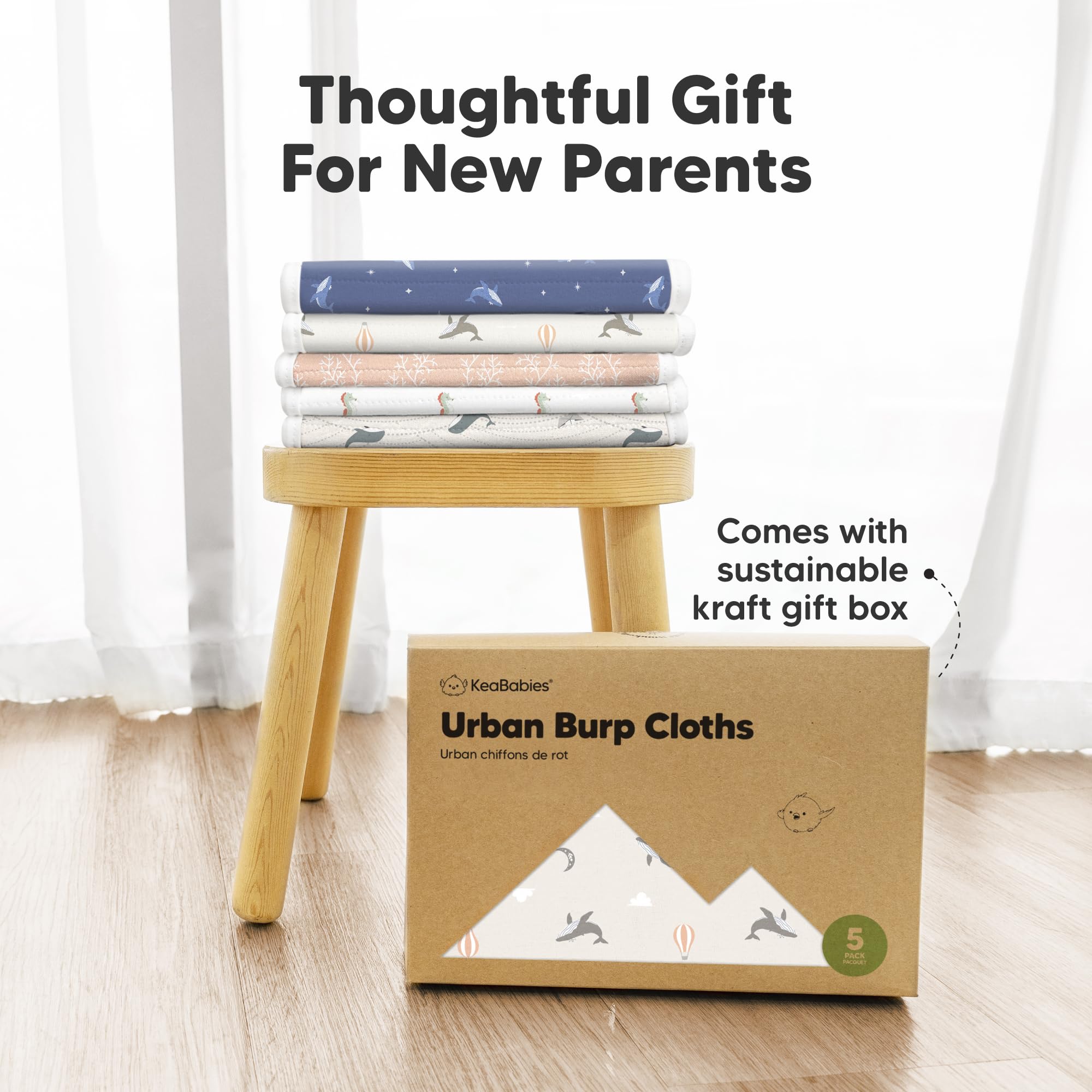 KeaBabies Organic Burp Cloths practical baby-care accessory.
