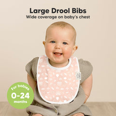 KeaBabies organic cotton bib with waterproof backing for all-day absorbency