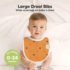 KeaBabies organic cotton bibs closeup deliver soft, absorbent protection for sensitive baby skin.